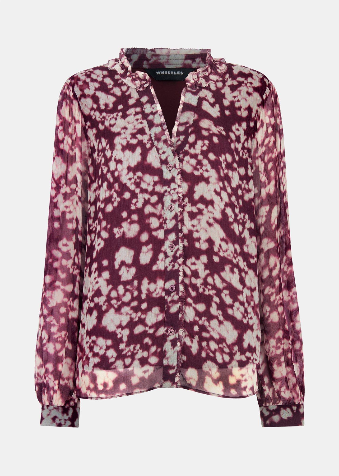 Inky Floral Long Sleeve Blouse