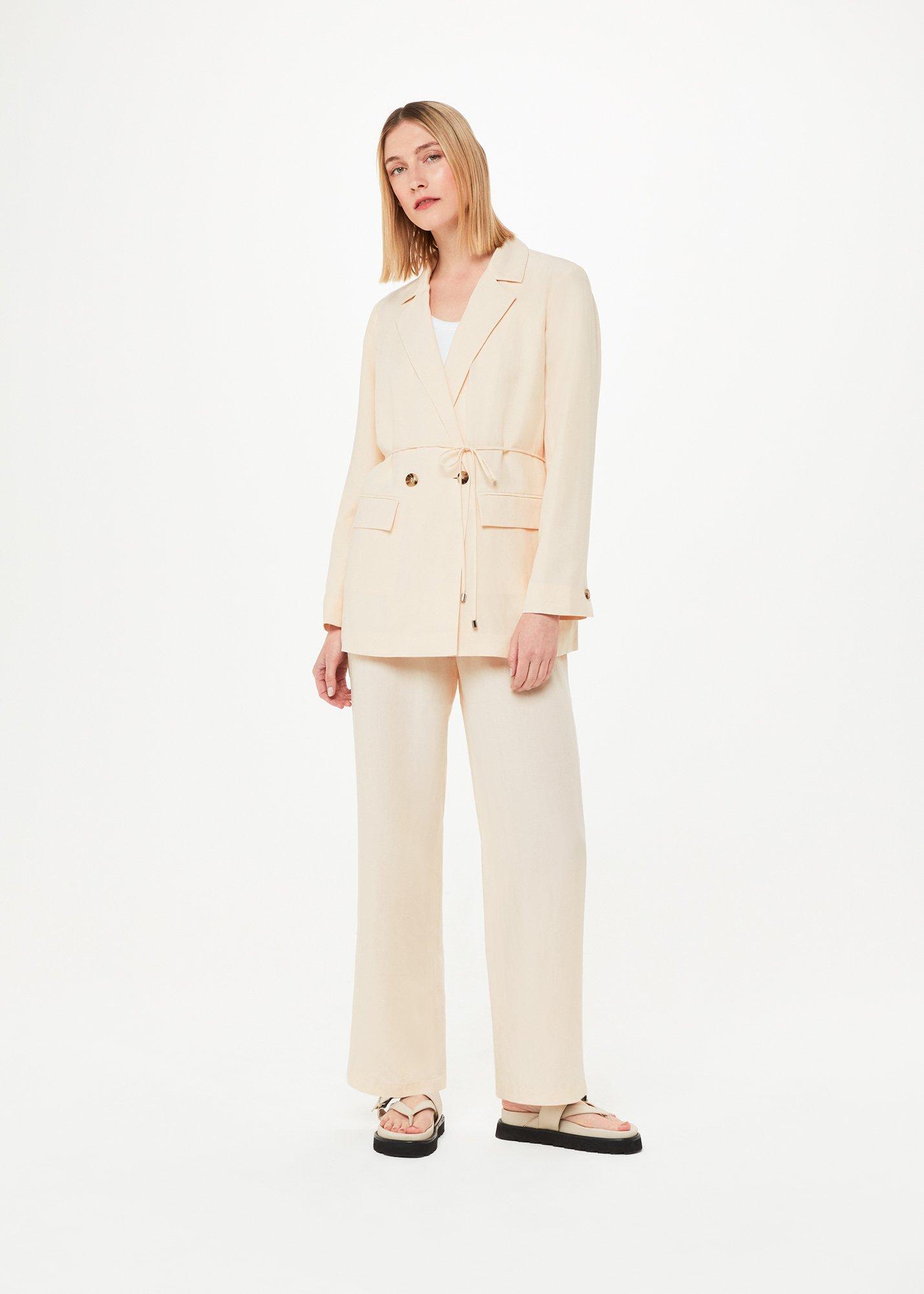 Ivory Jade Tie Front Blazer