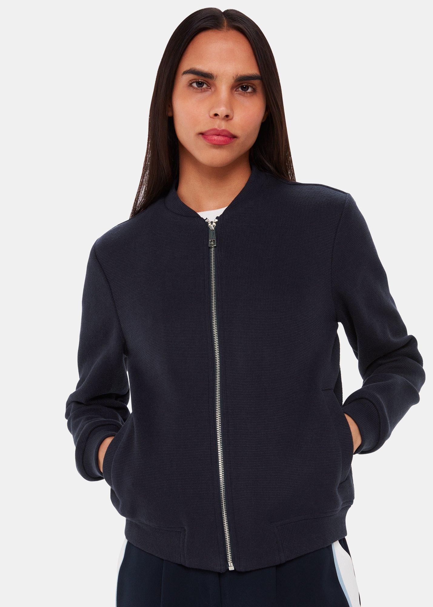 Navy Jersey Bomber Jacket