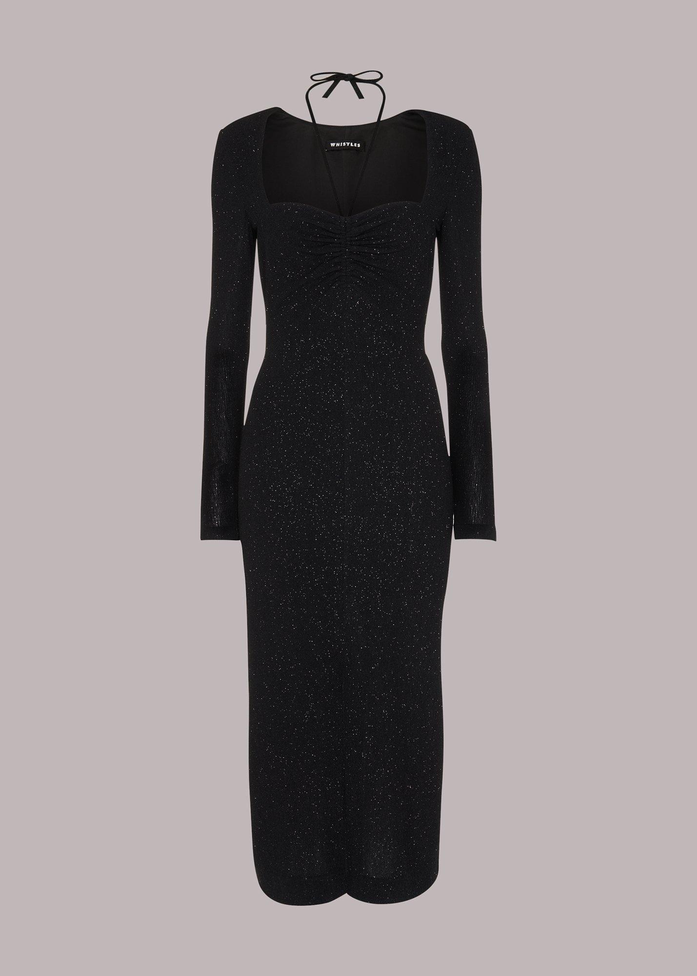 Jersey Sparkle Tie Midi Dress