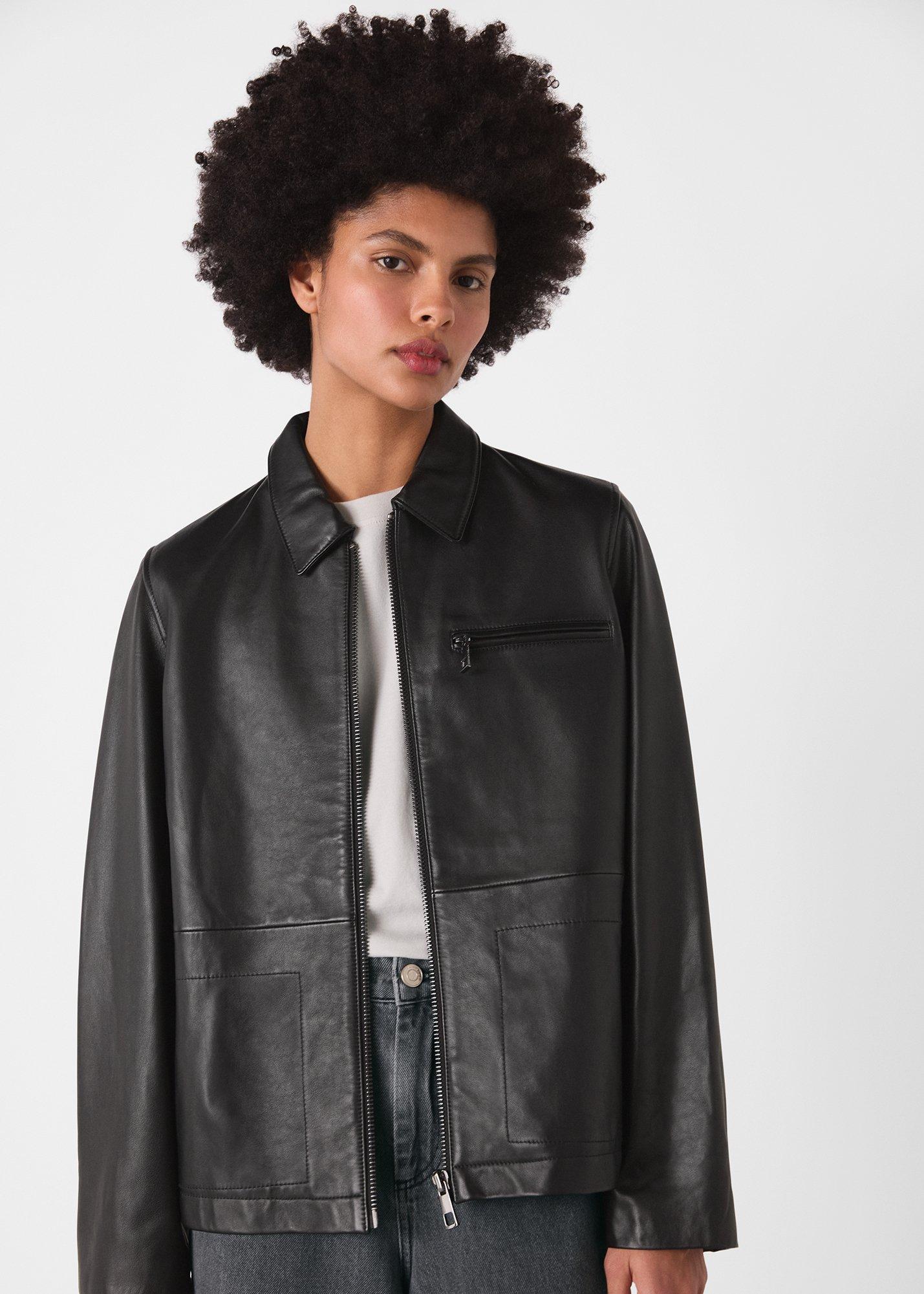 Black Kate Zip Leather Jacket