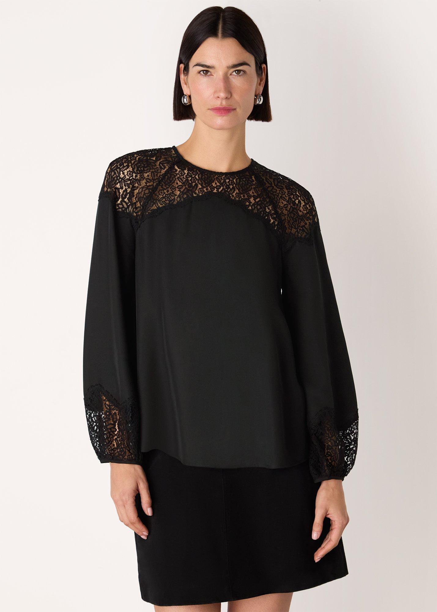 Lace Detail Satin Blouse