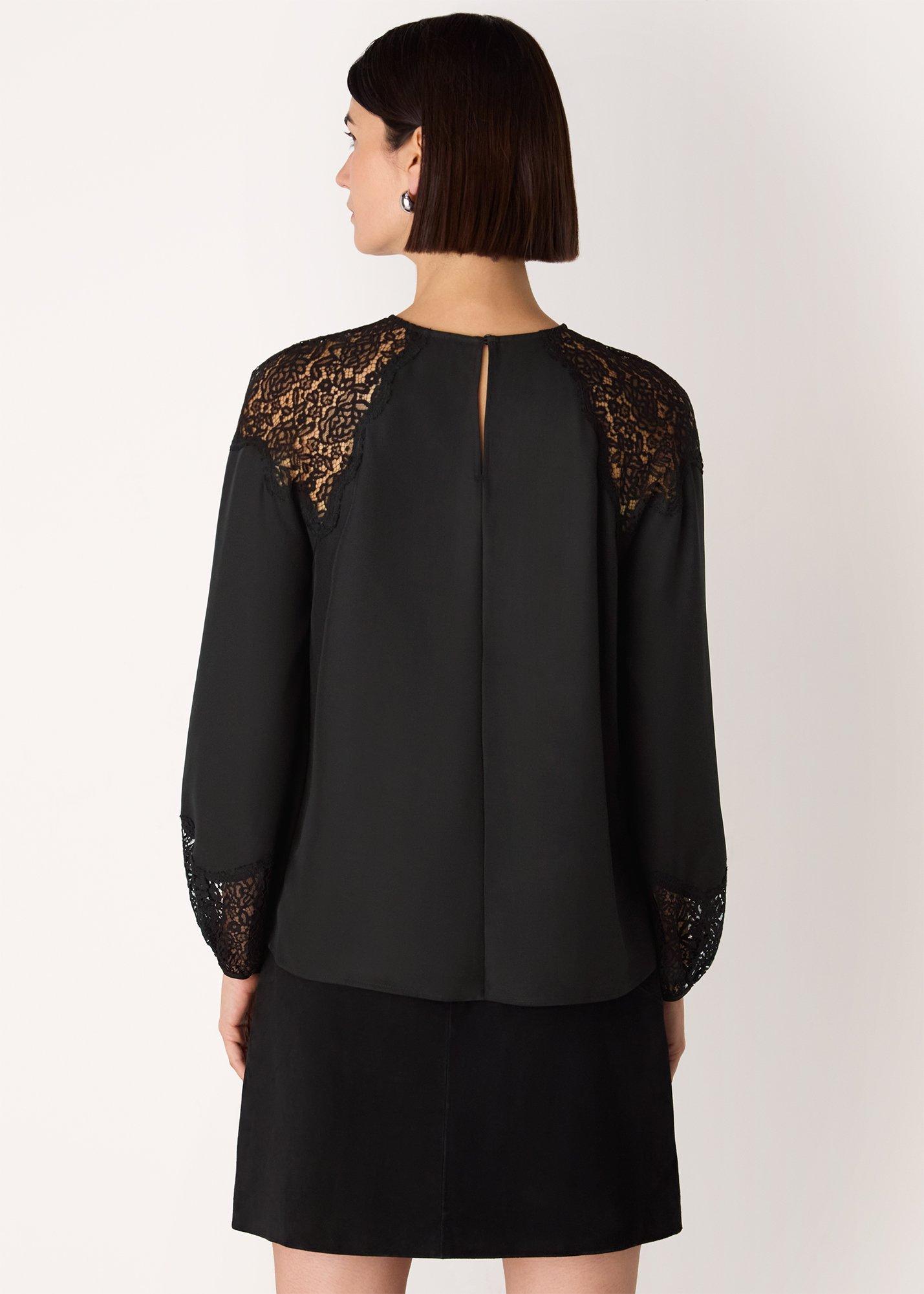 Lace Detail Satin Blouse