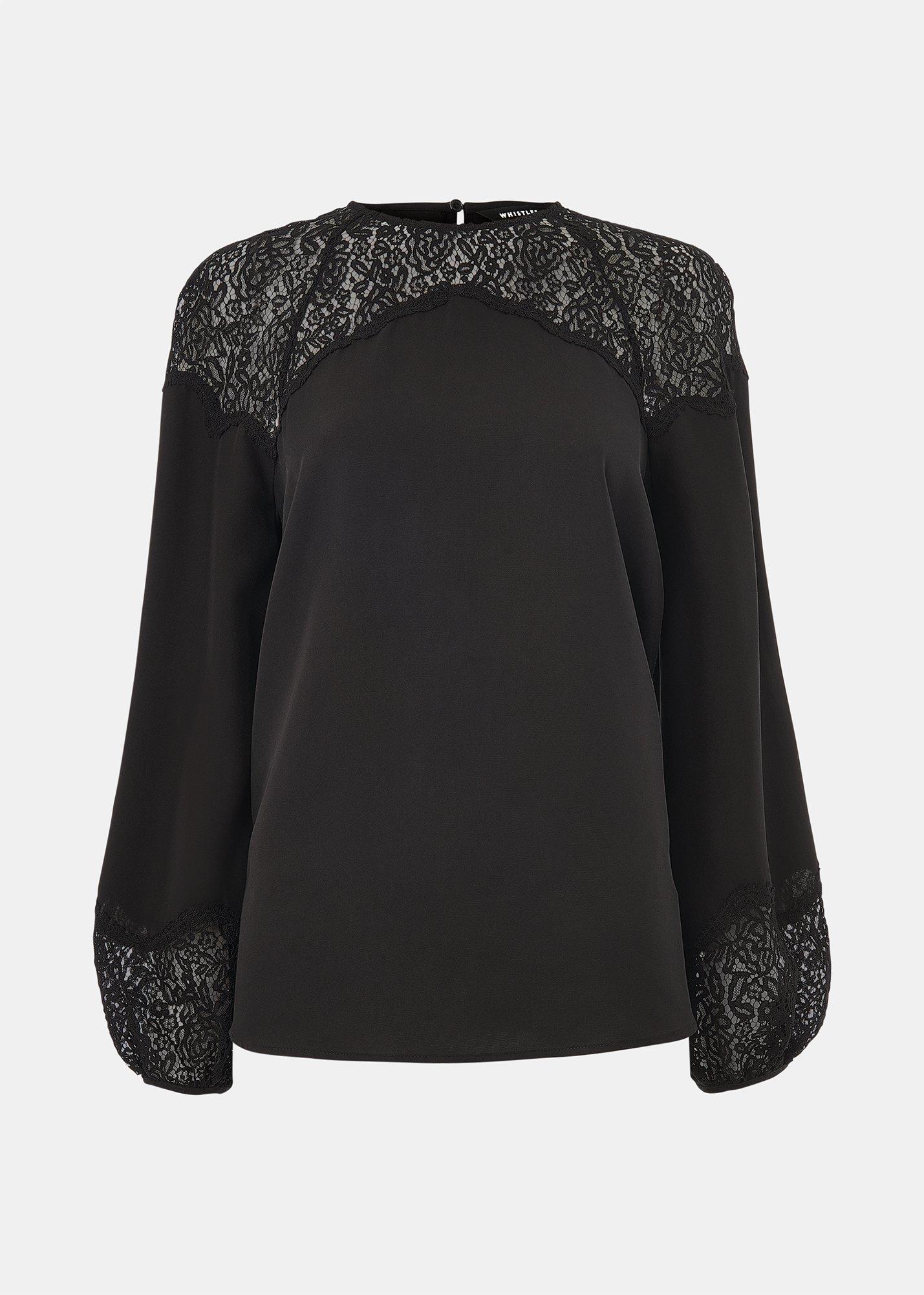 Lace Detail Satin Blouse