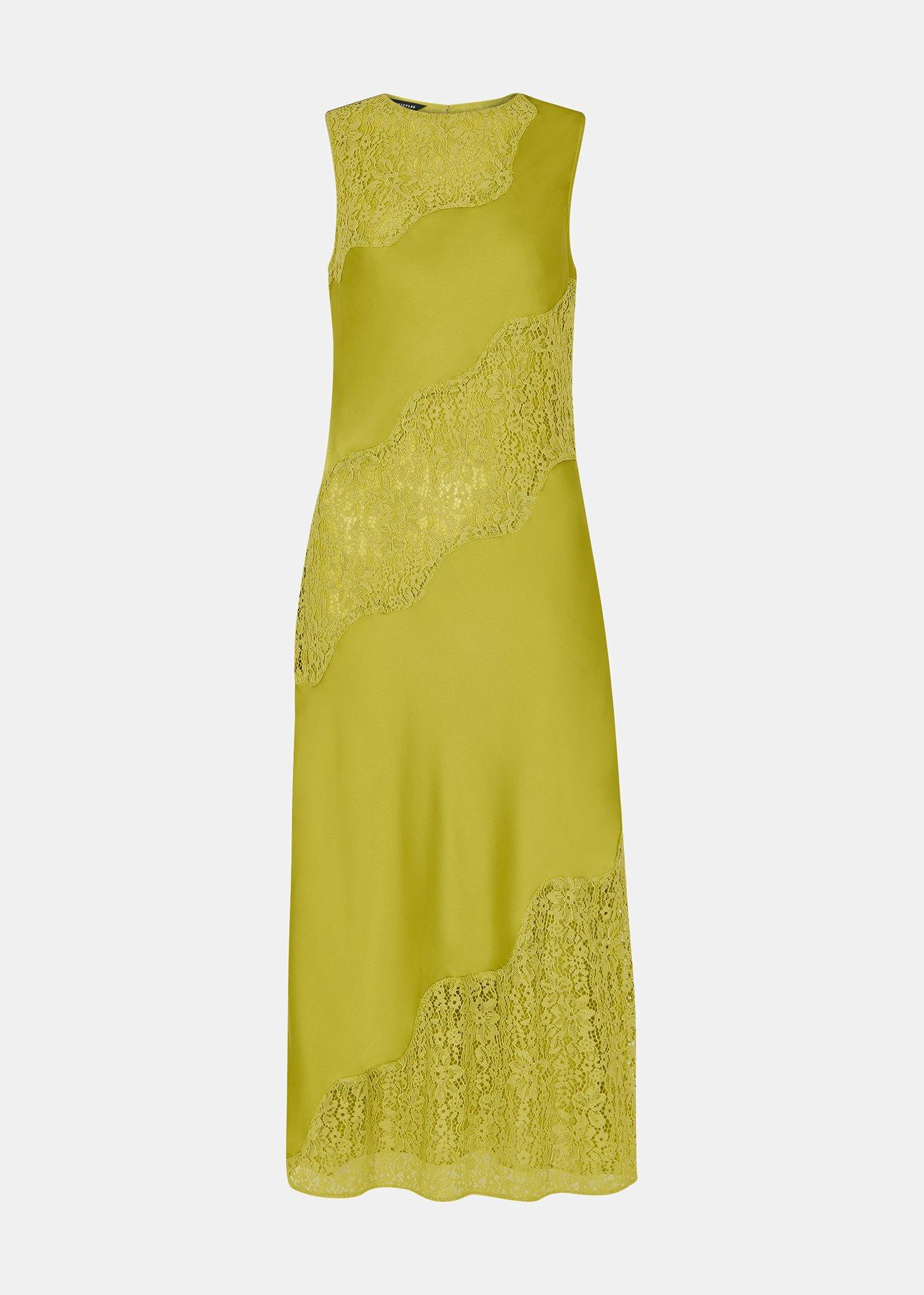 Lace Insert Midi Dress