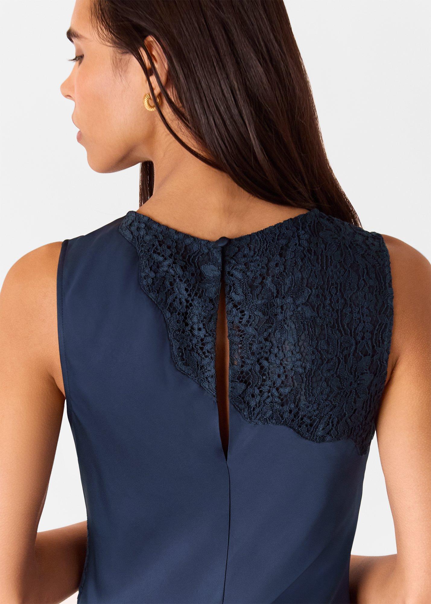 Lace Insert Midi Dress