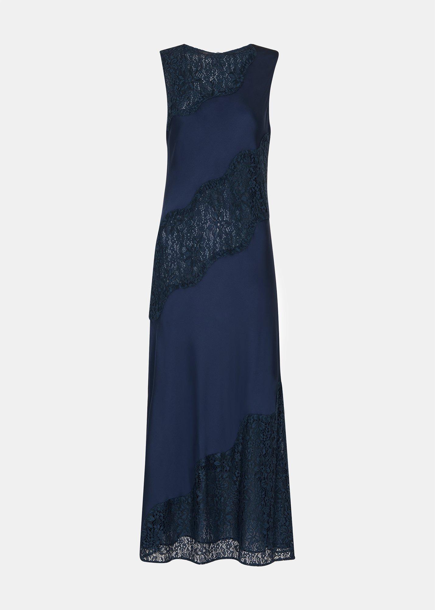 Lace Insert Midi Dress