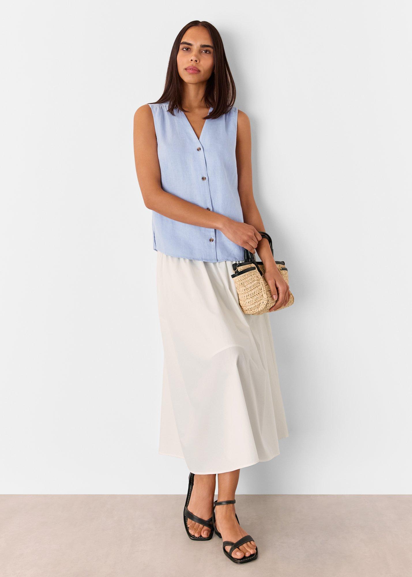 Pale Blue Laura Linen Tank