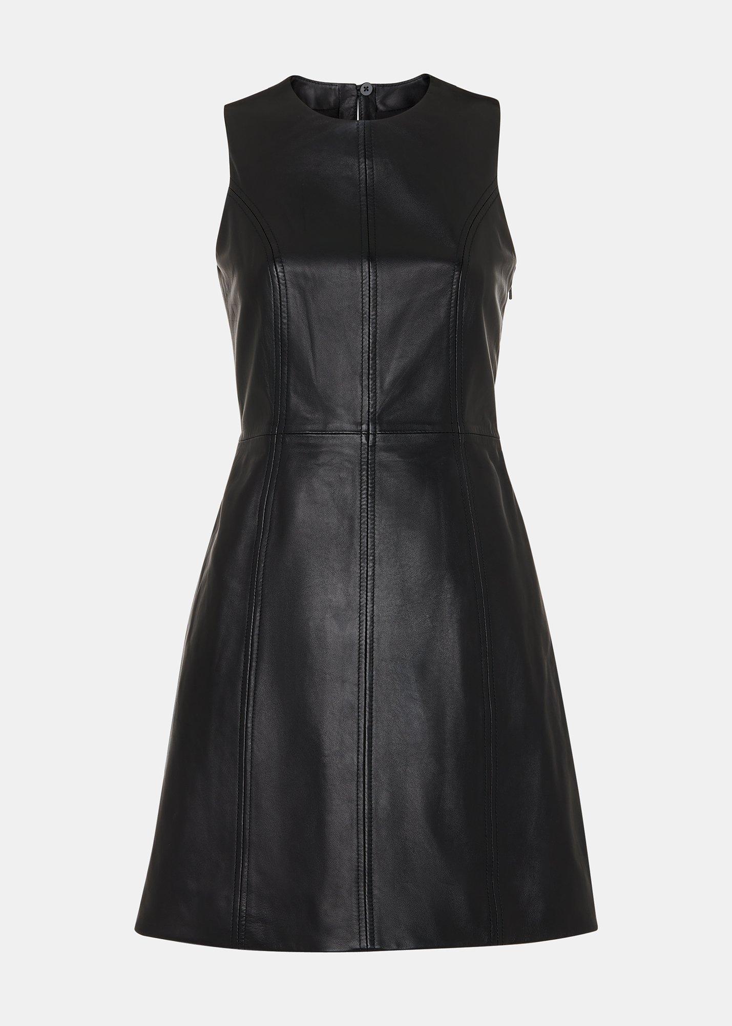 Leather Shift Mini Dress