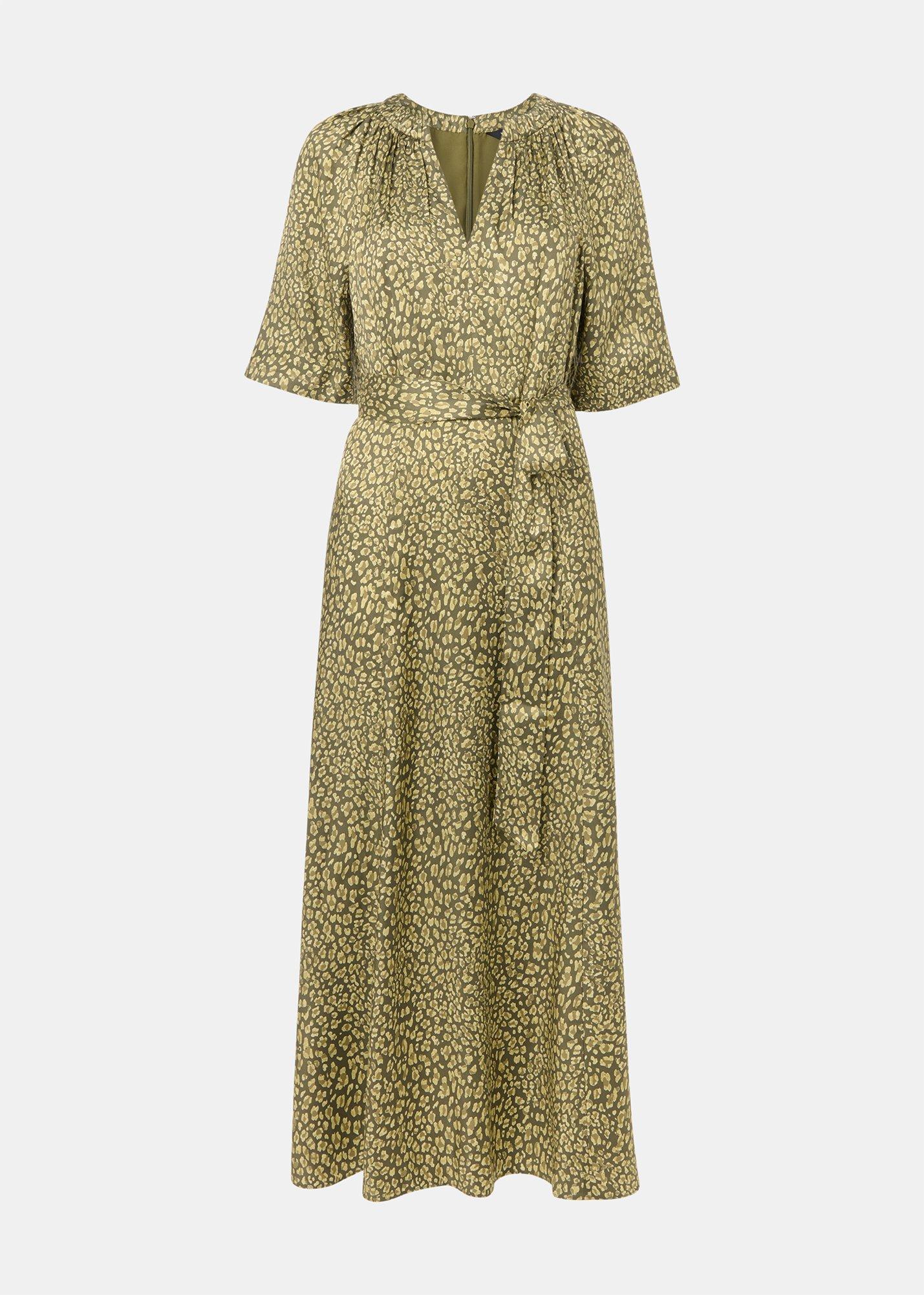 Petite Leopard Viscose Midi Dress