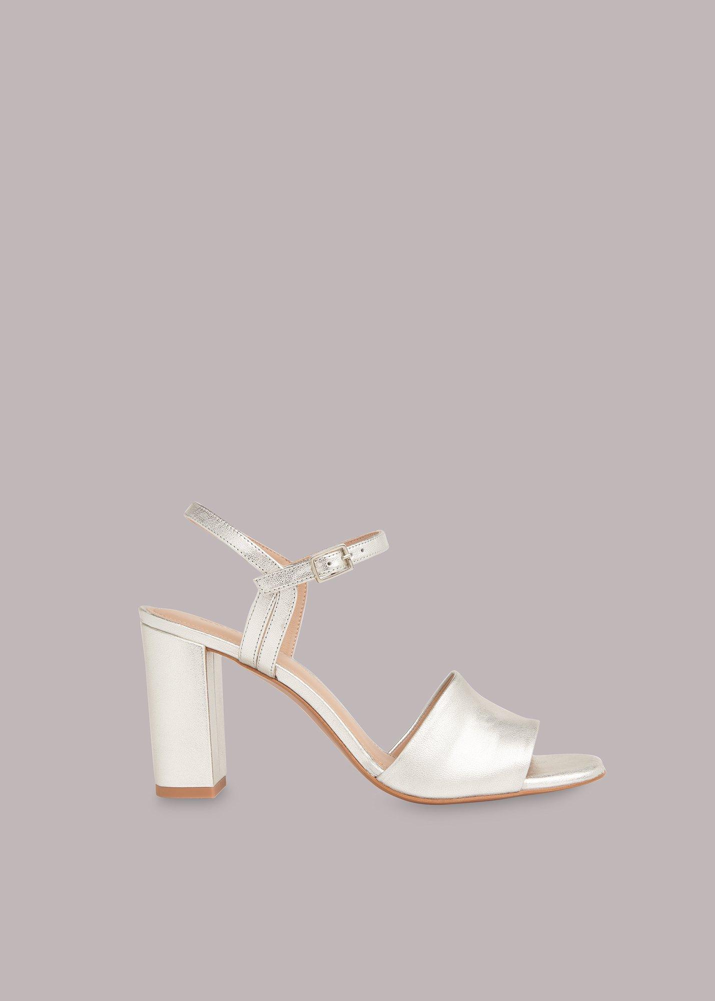 Silver Lilley High Block Heel Sandal