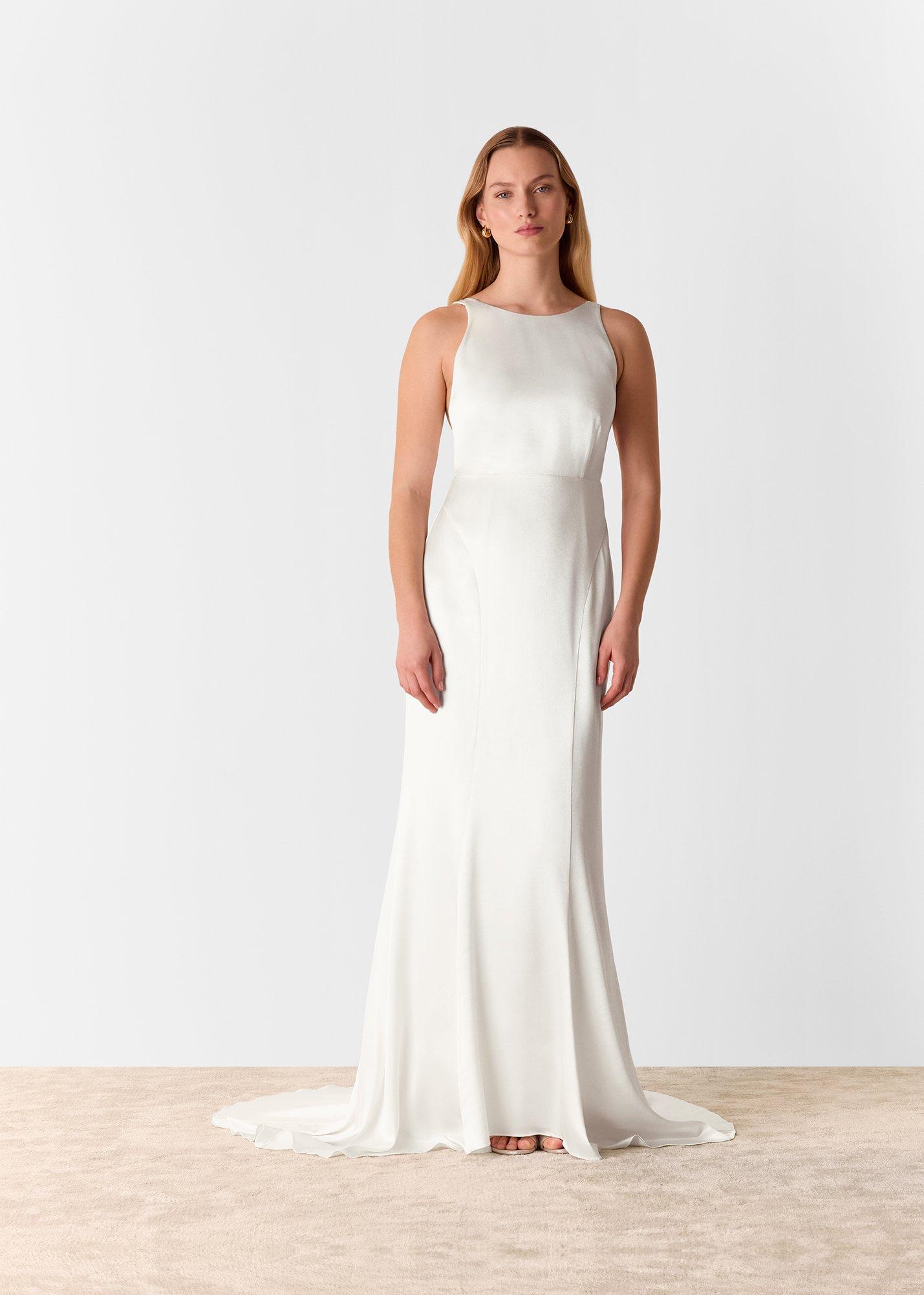 Ivory Lina Satin Wedding Dress