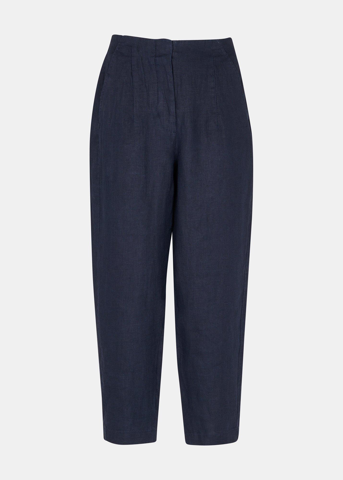 Linen Barrel Leg Trouser