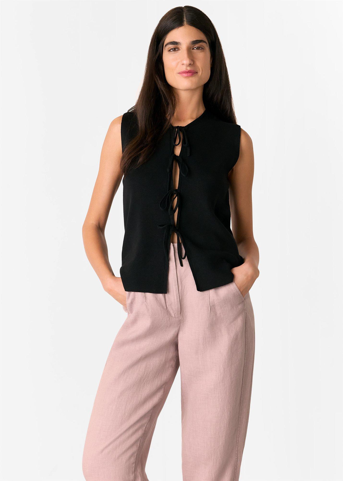 Linen Barrel Leg Trouser