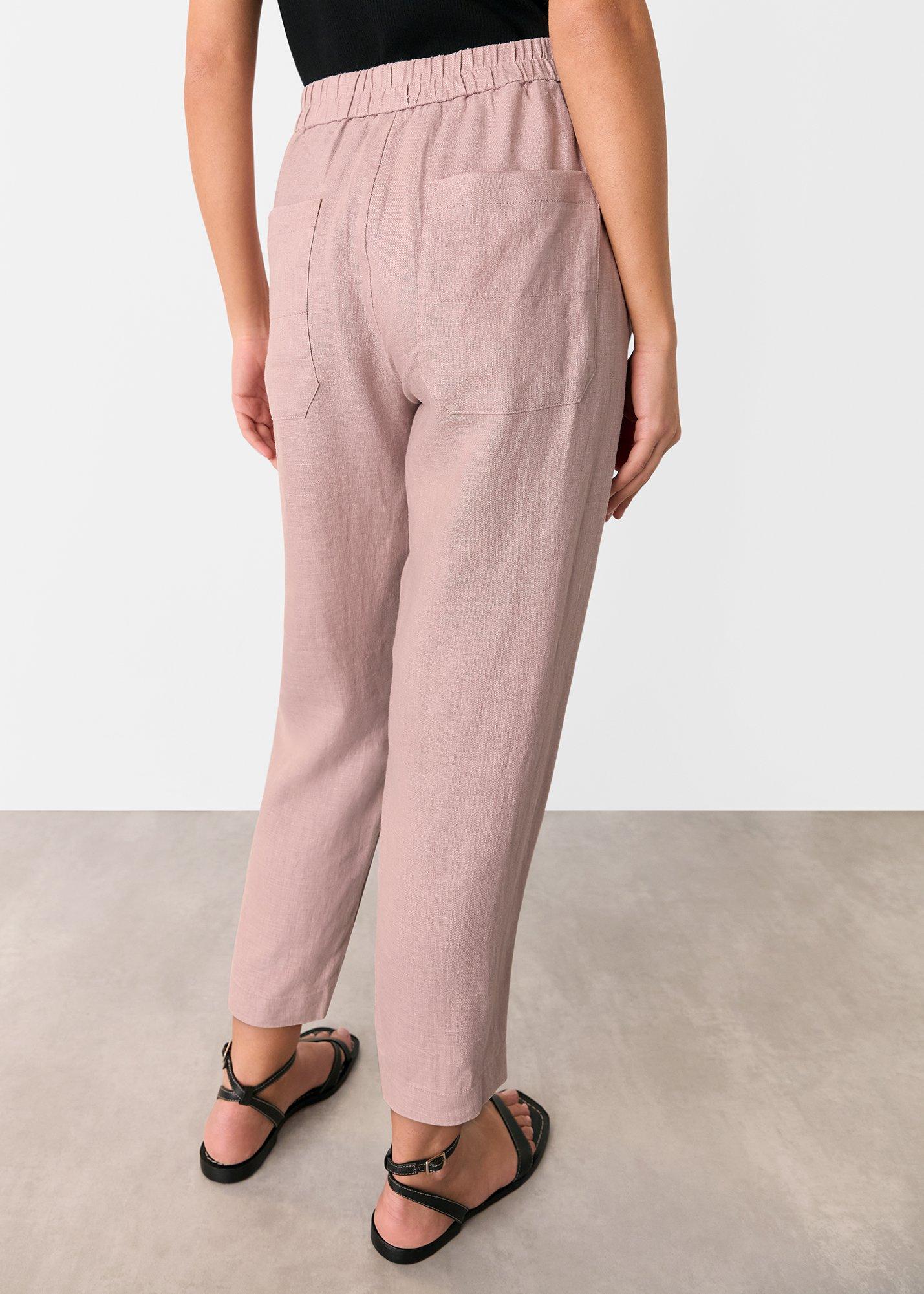 Linen Barrel Leg Trouser