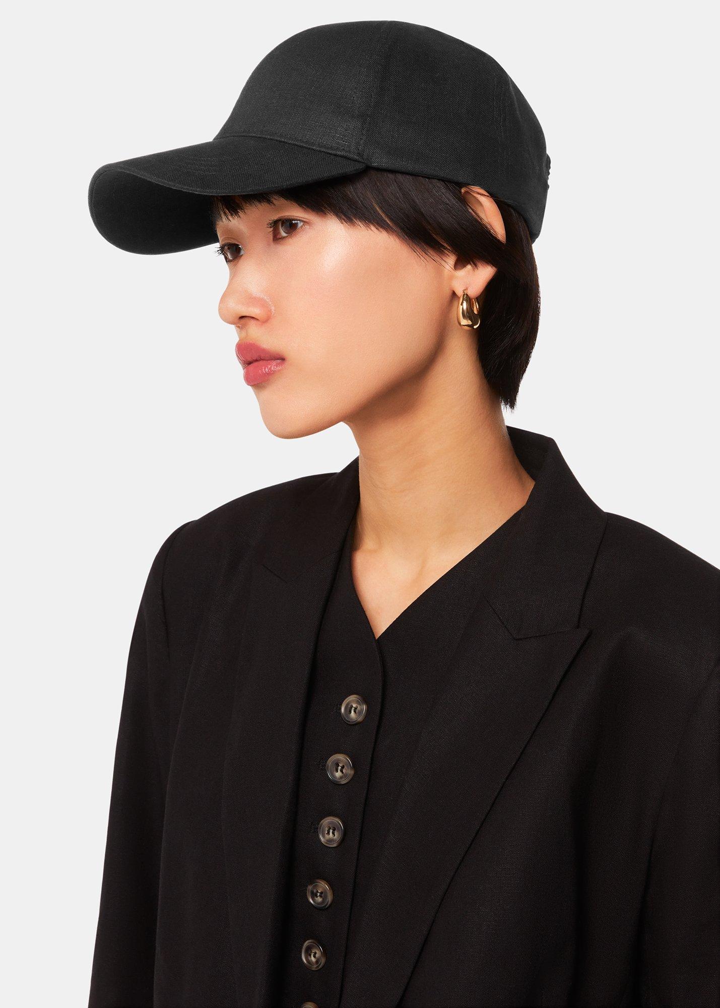 Black Linen Cap