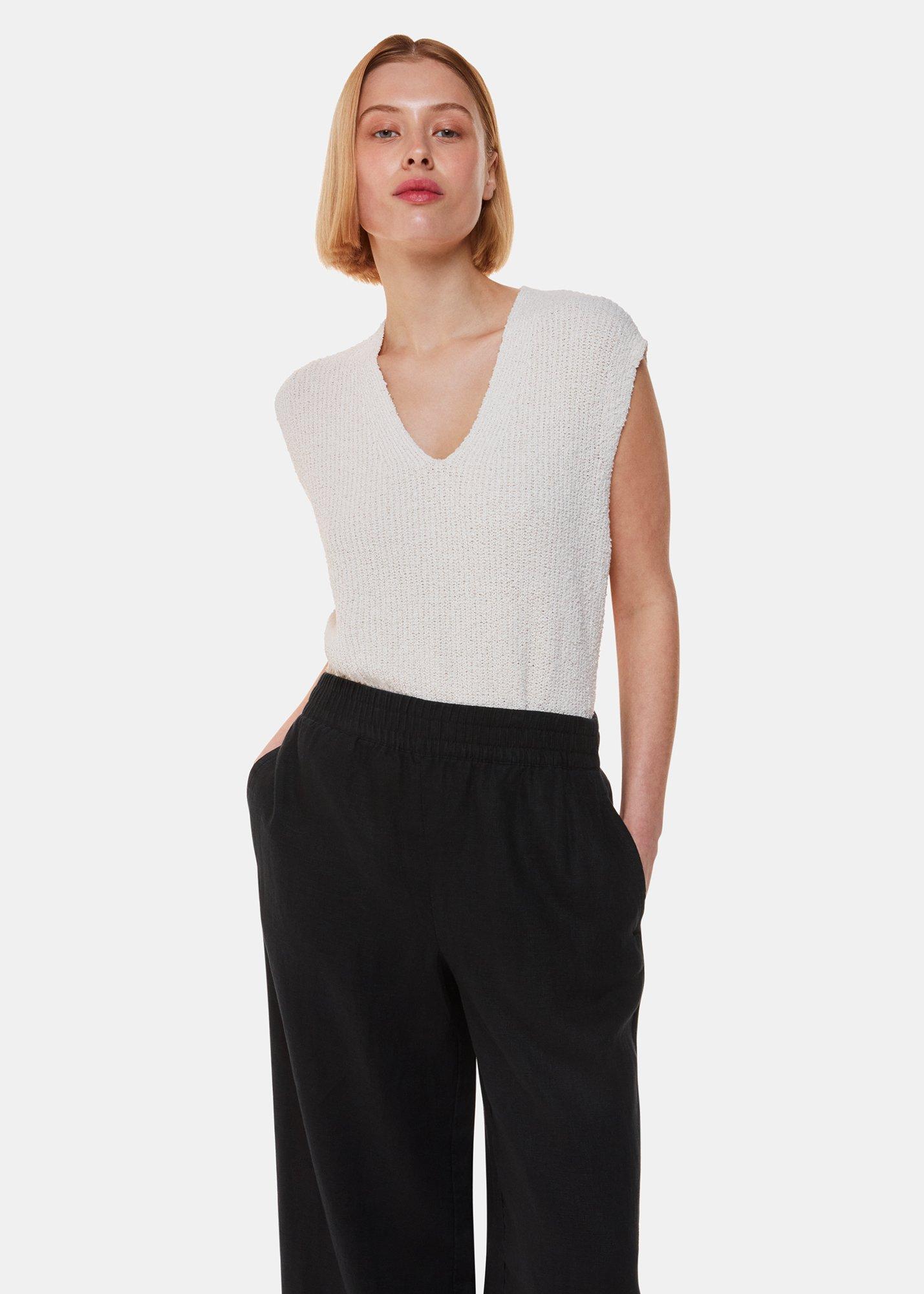 Petite Linen Pocket Trouser