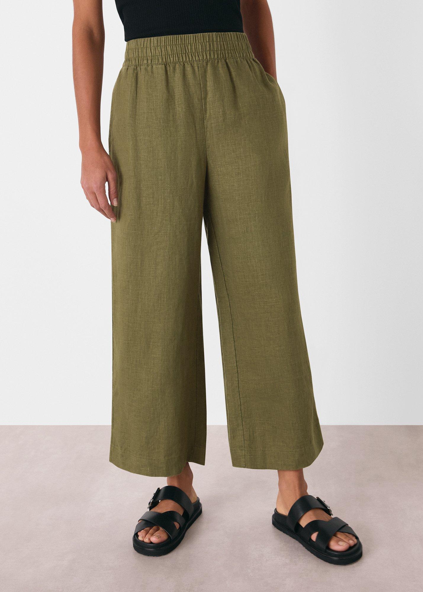 Khaki Linen Pocket Pants&nbsp;