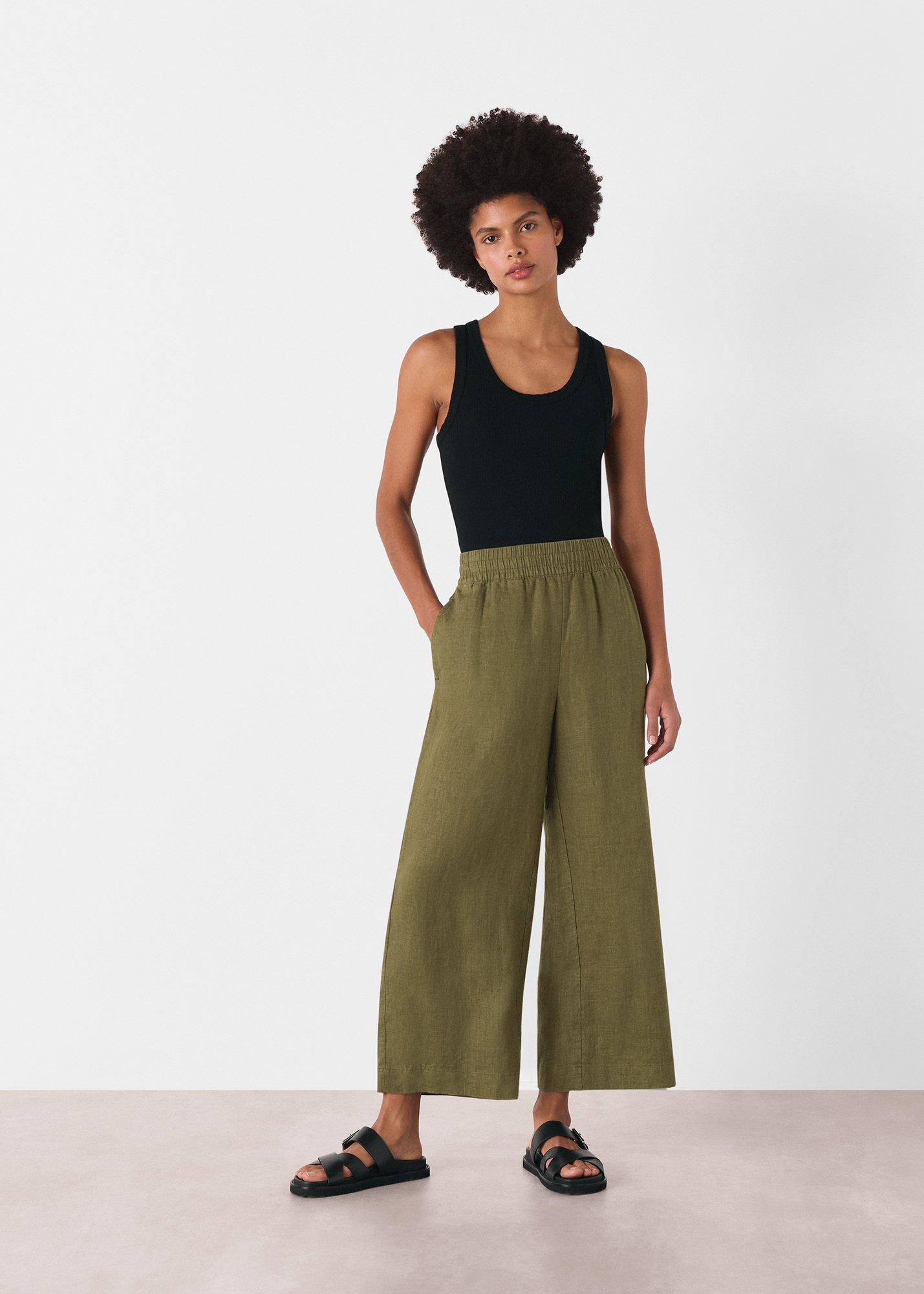 Khaki Linen Pocket Pants&nbsp;