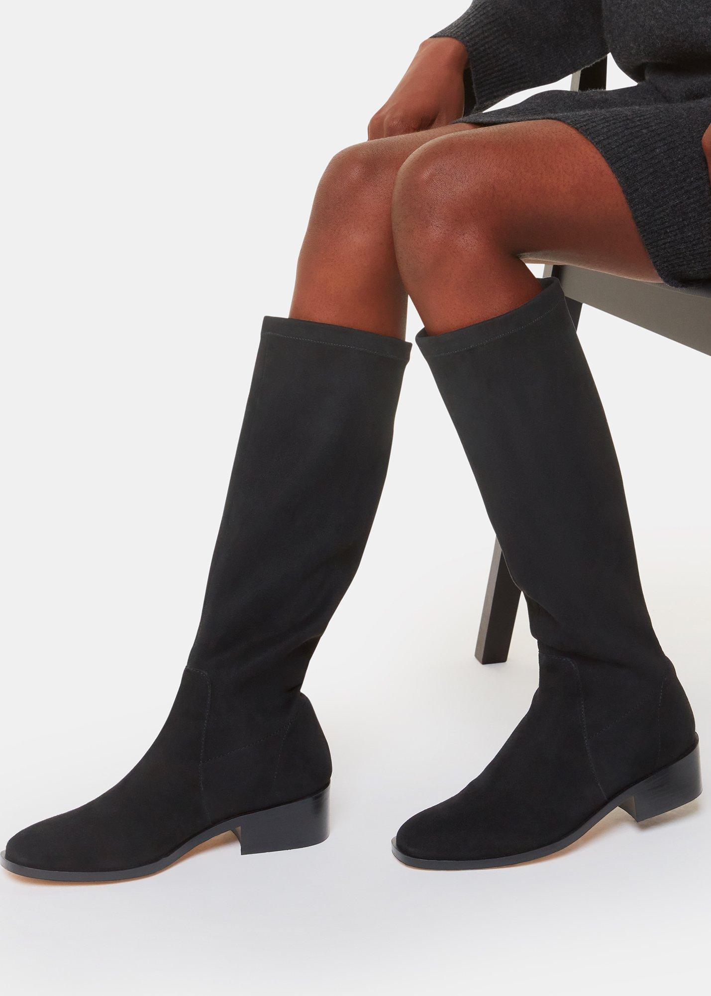 Black Lisi Stretch Knee High Boot