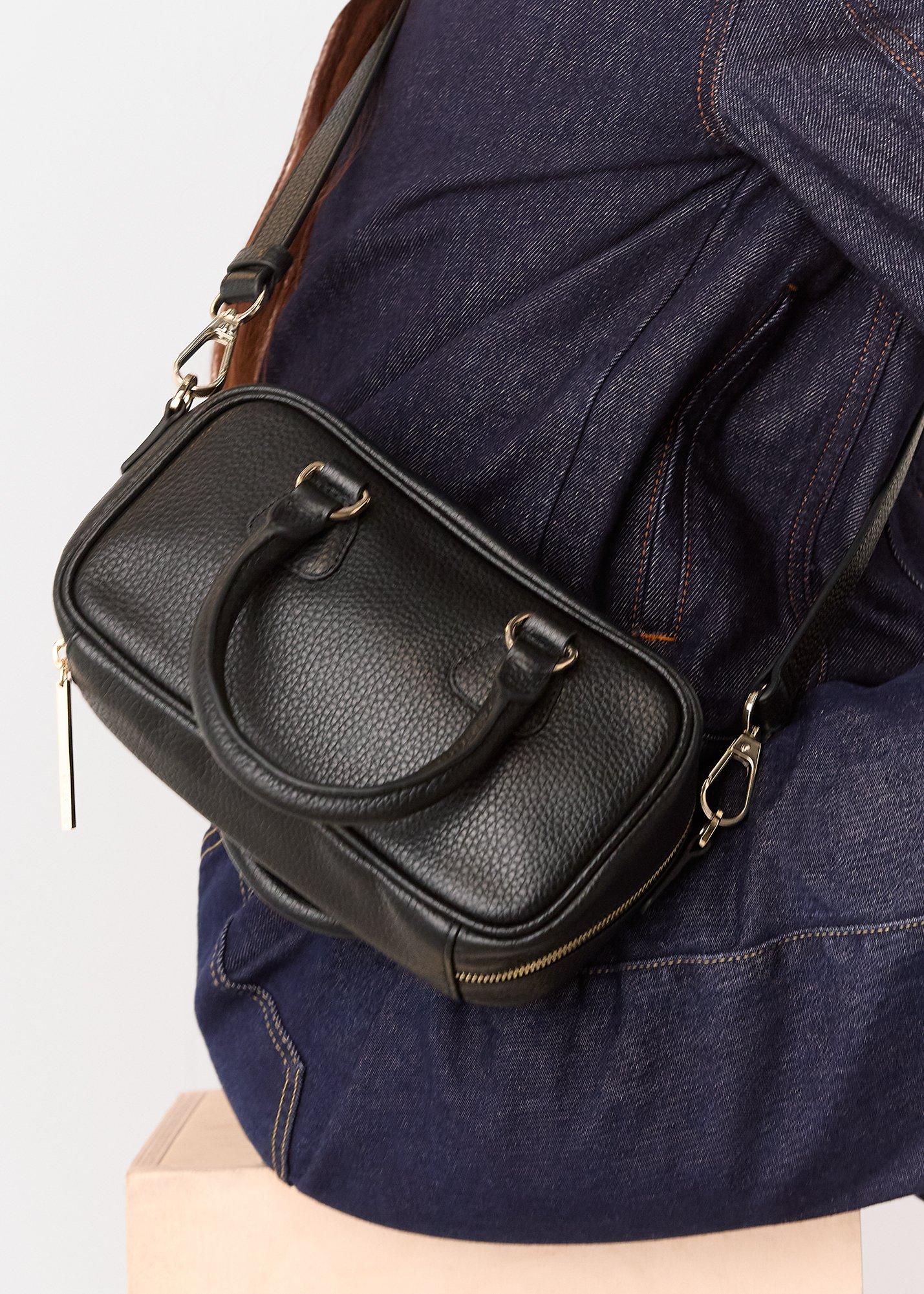 Black Lois Bowling Crossbody Bag