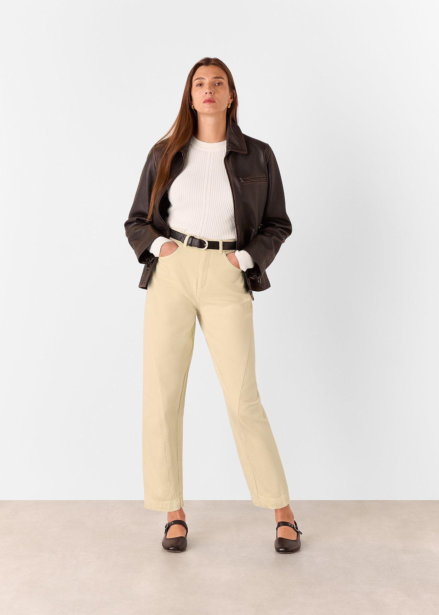 Neutral Lola Cotton Blend Pants&nbsp;