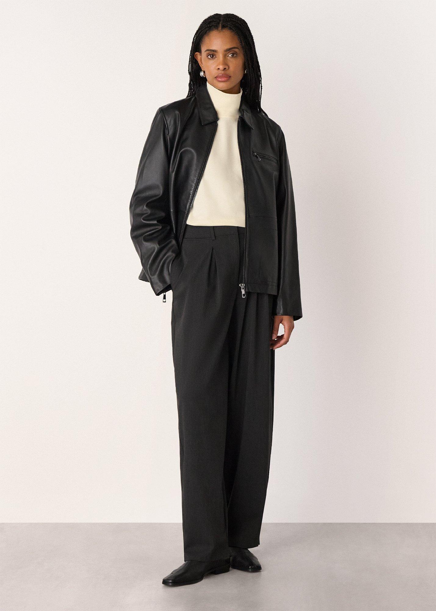 Ivory Long Sleeve Funnel Neck Jersey