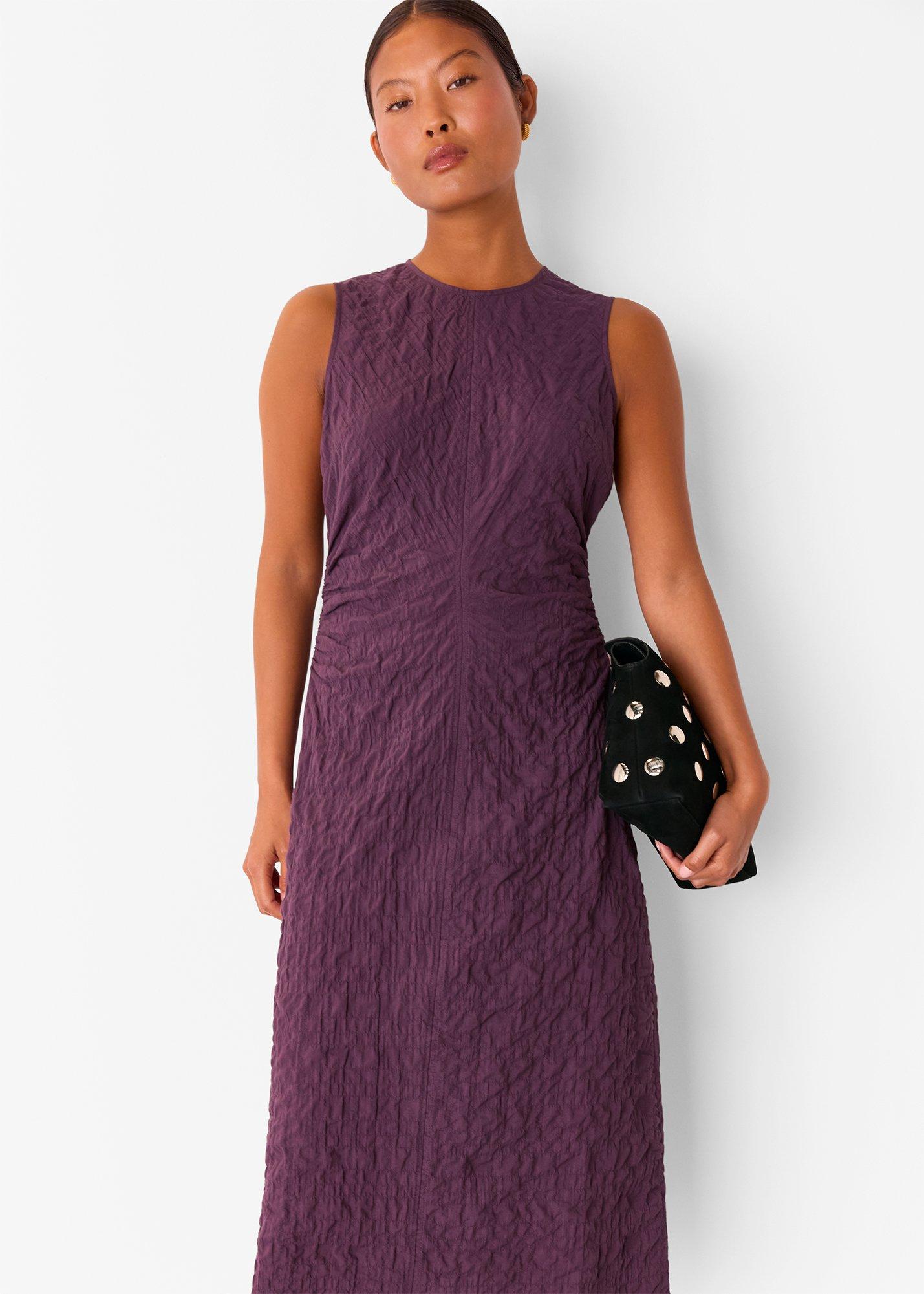 Plum Petite Lori Textured Midi Dress