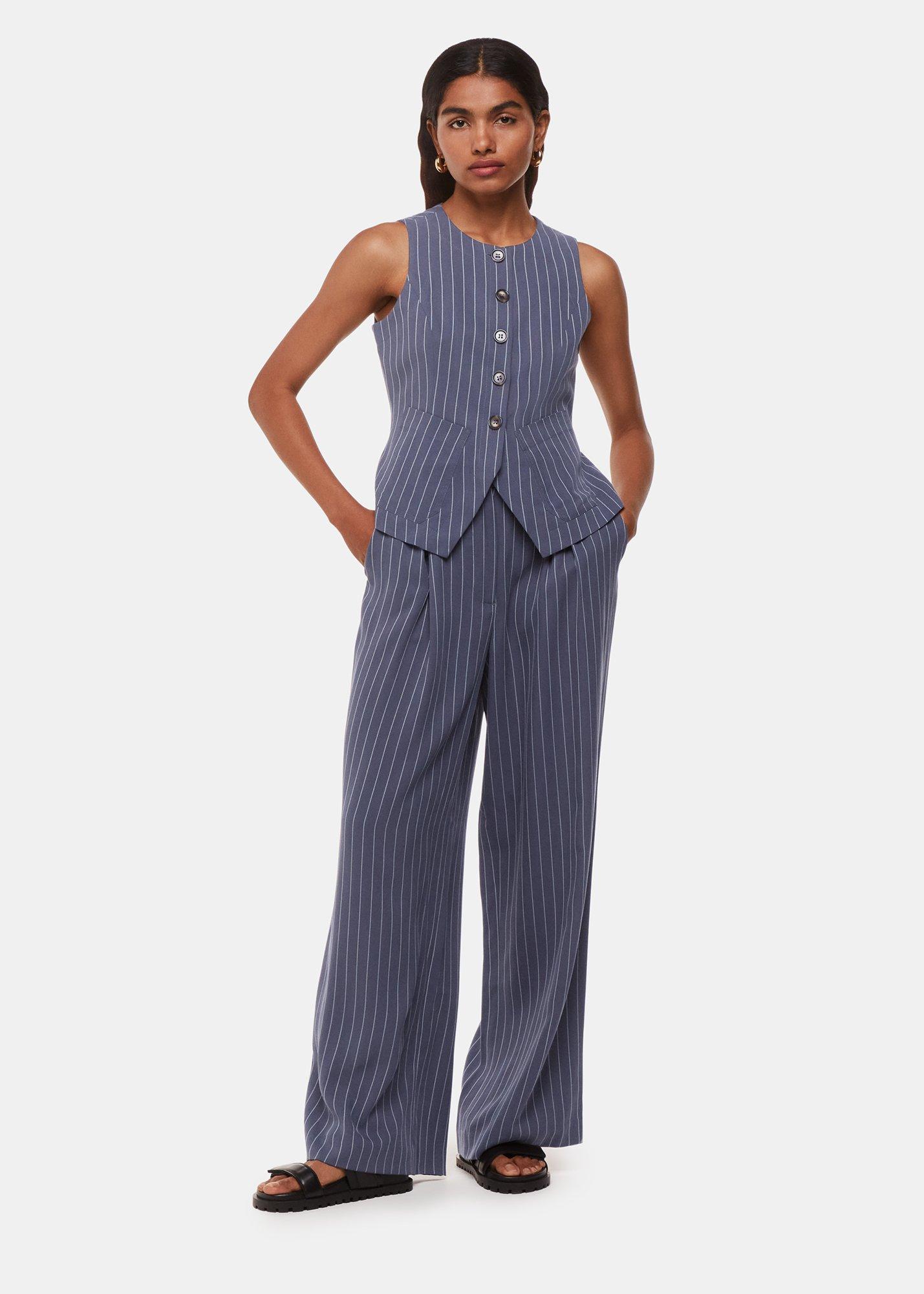 Navy Lottie Pinstripe Waistcoat