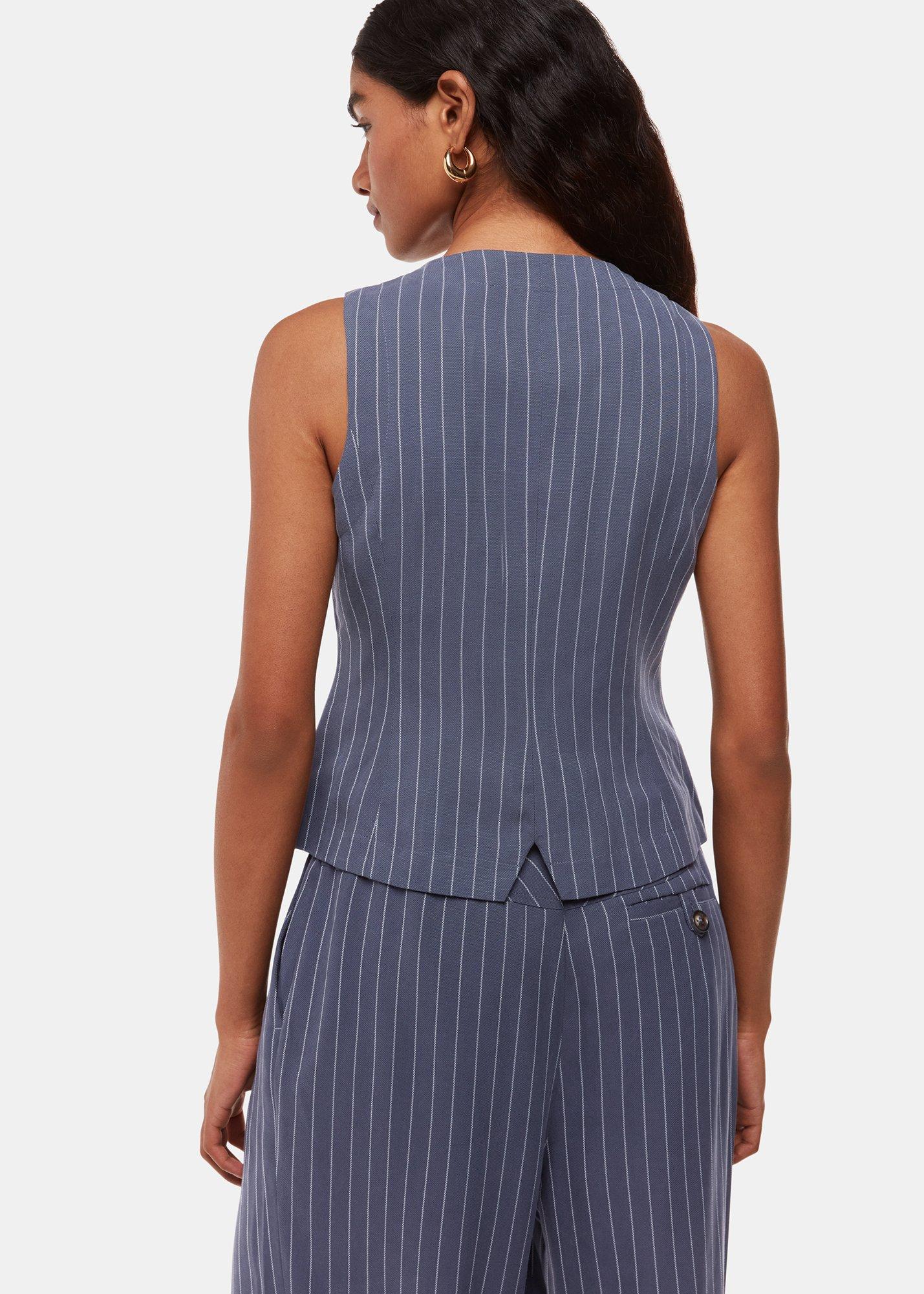 Navy Lottie Pinstripe Waistcoat