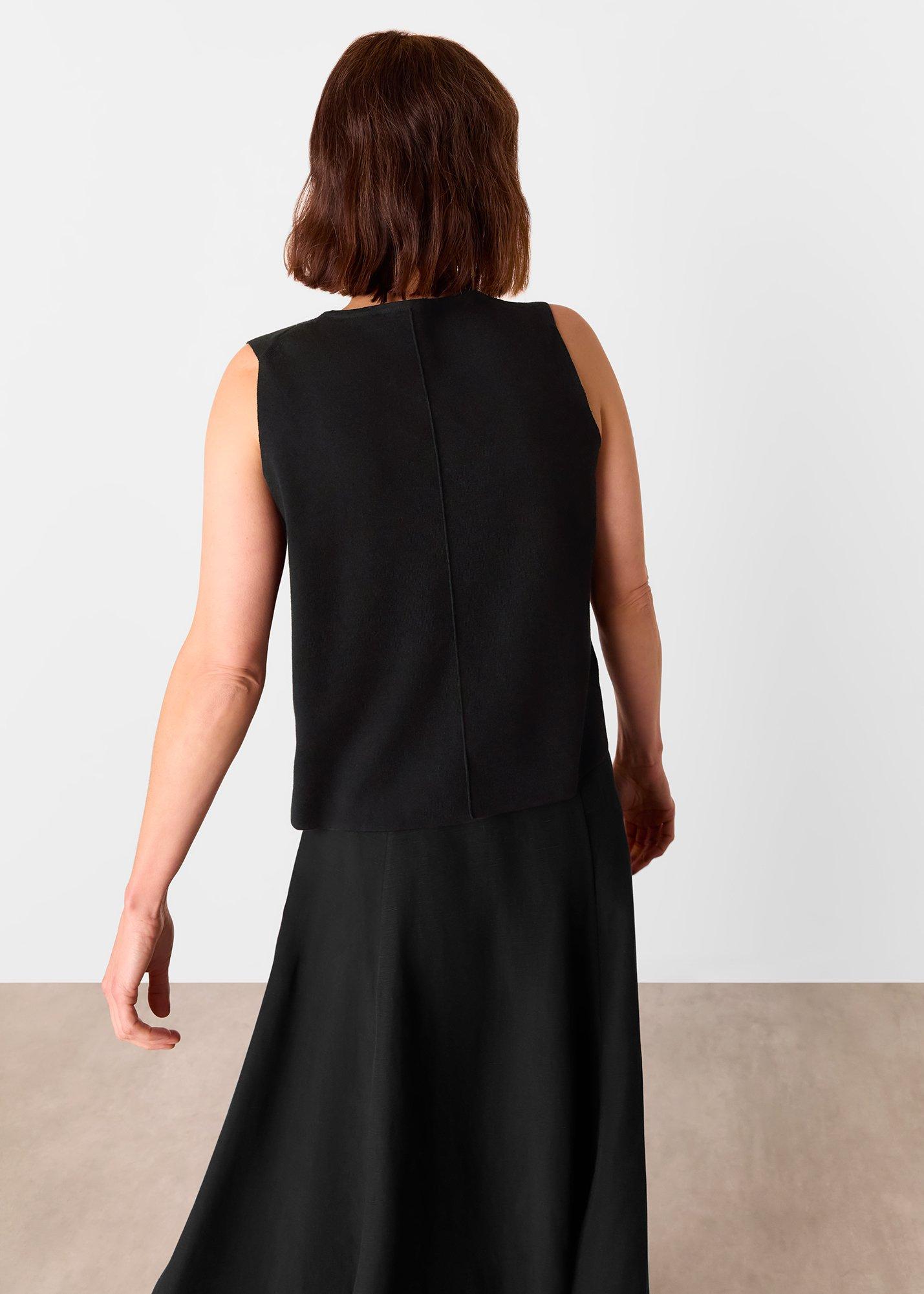 Black Lucy Button Front Sweater Vest