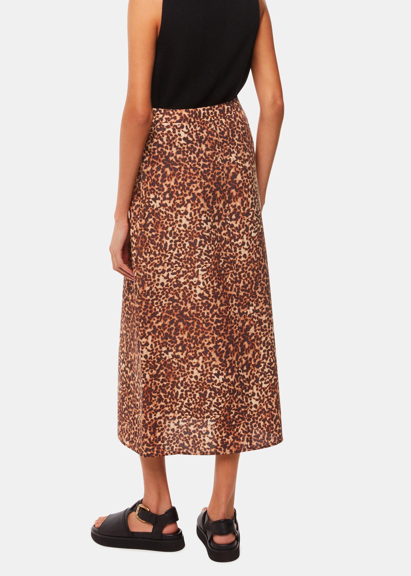 Multicolour Marble Spot Front Split Skirt