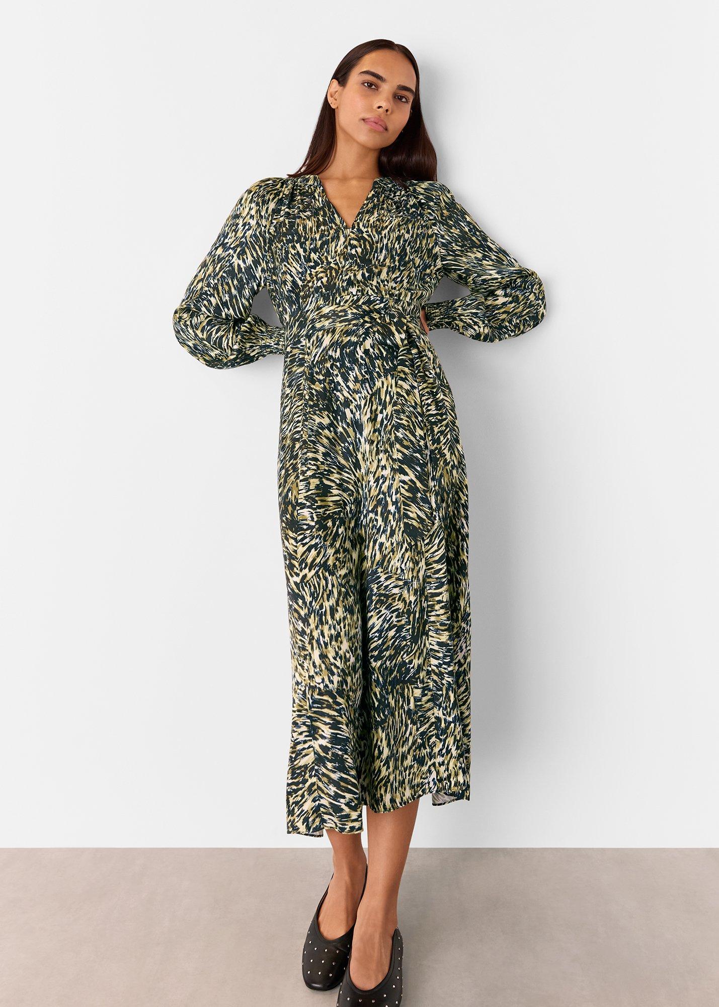 Leopard Swirl Midi Dress