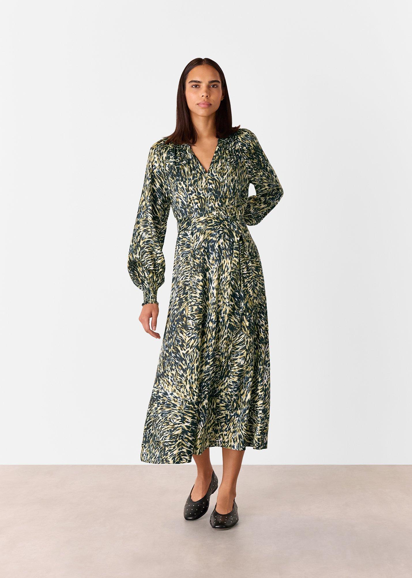 Leopard Swirl Midi Dress