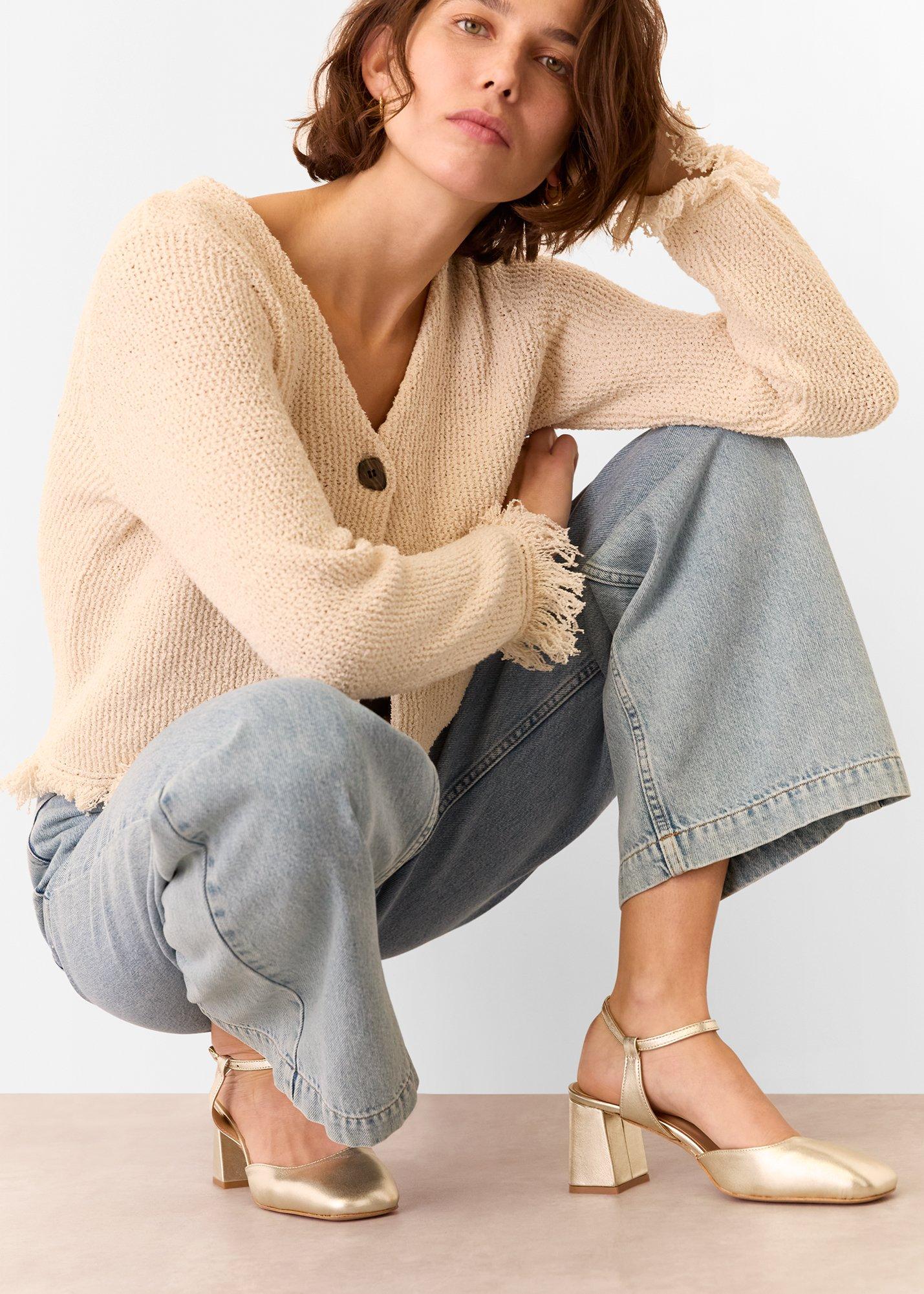 Gold Matilda Block Heel Shoe