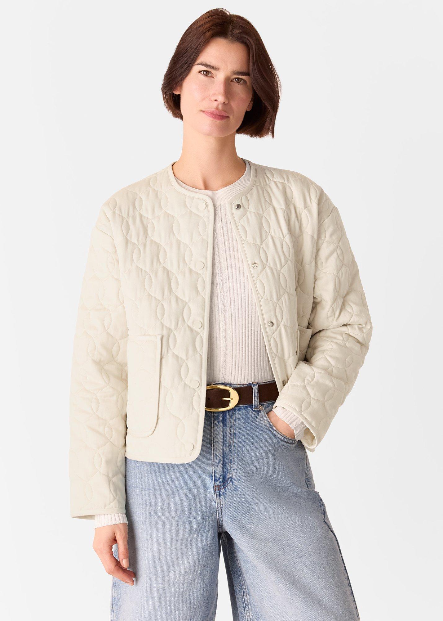 Neutral Maya Cotton Quilted Jacket