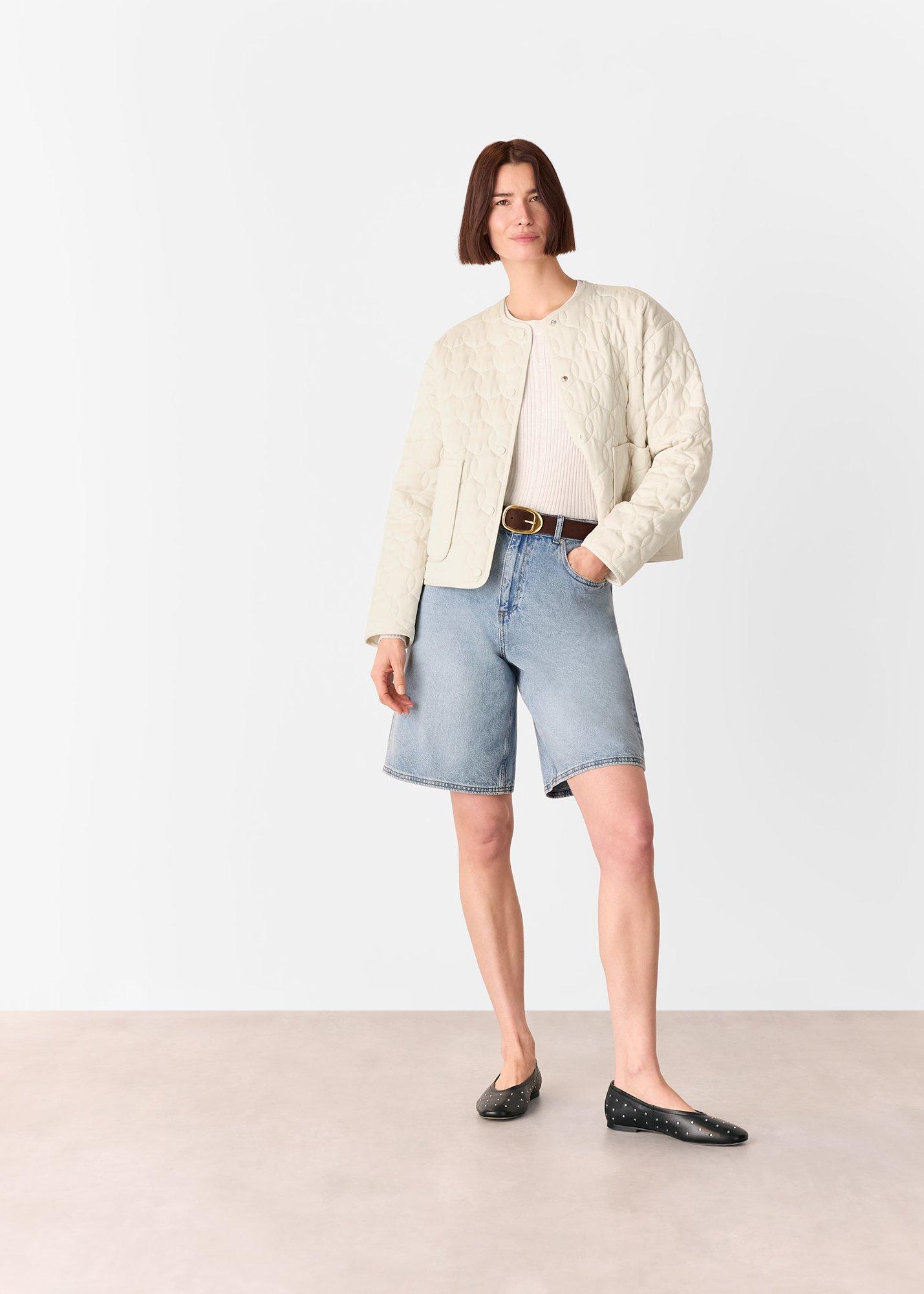 Neutral Maya Cotton Quilted Jacket