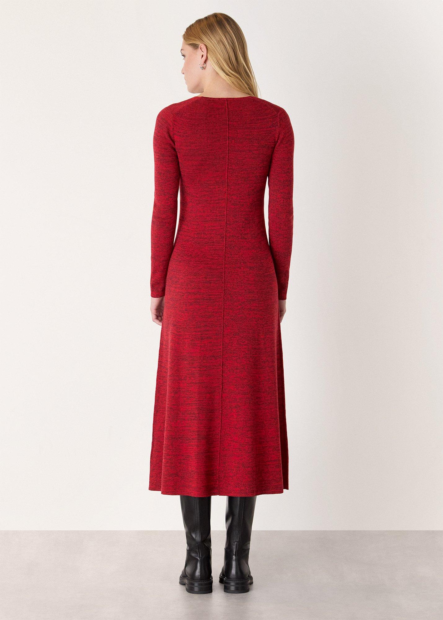 Melange Ribbed Midi Knit Dress