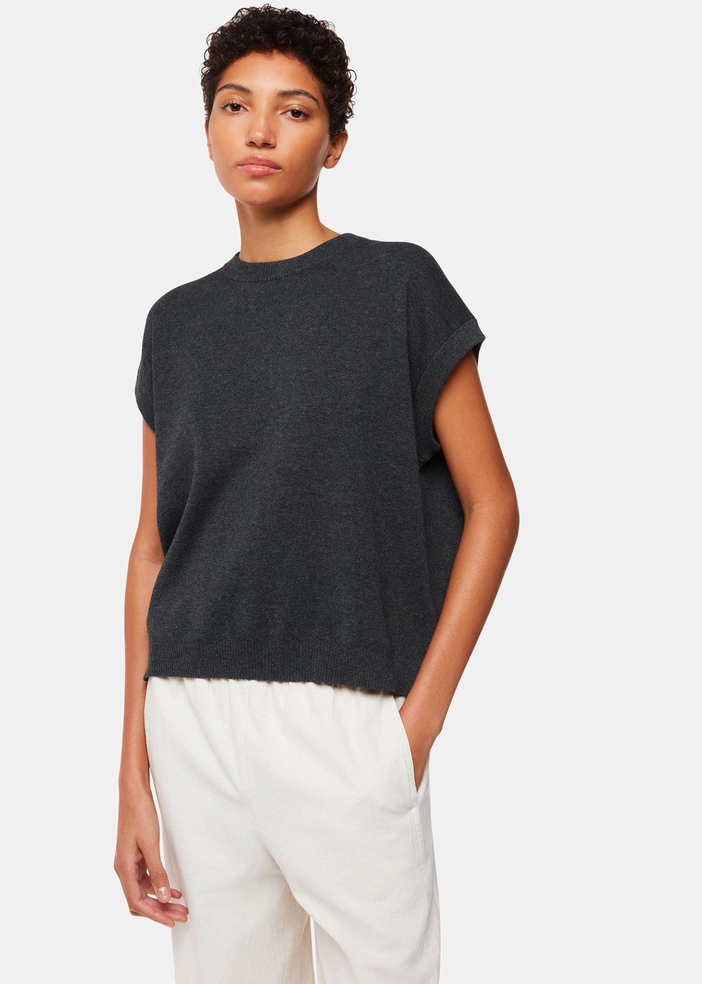 Dark Grey Melanie Cap Sleeve Tank