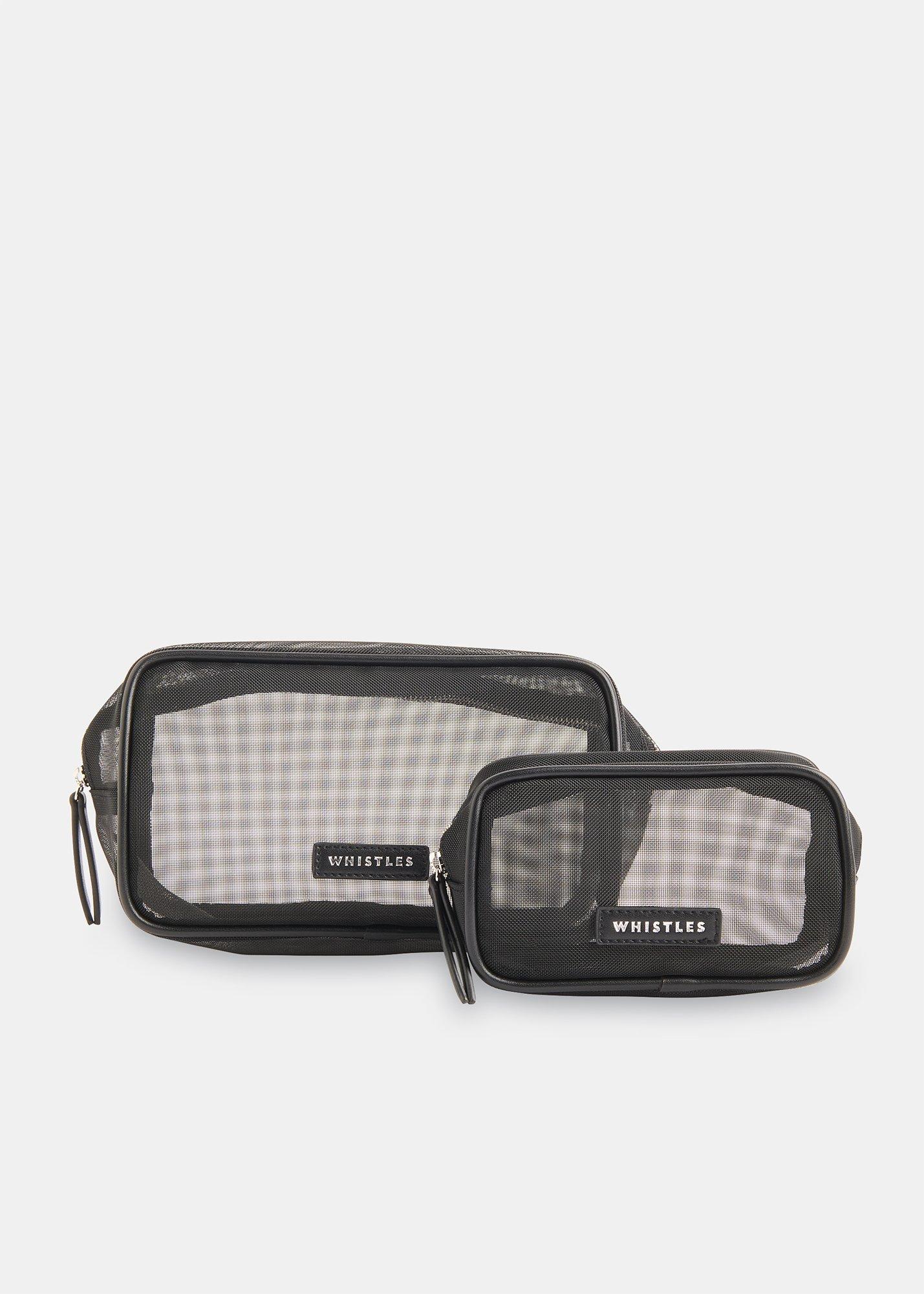 Black Mesh Wash Bag Set