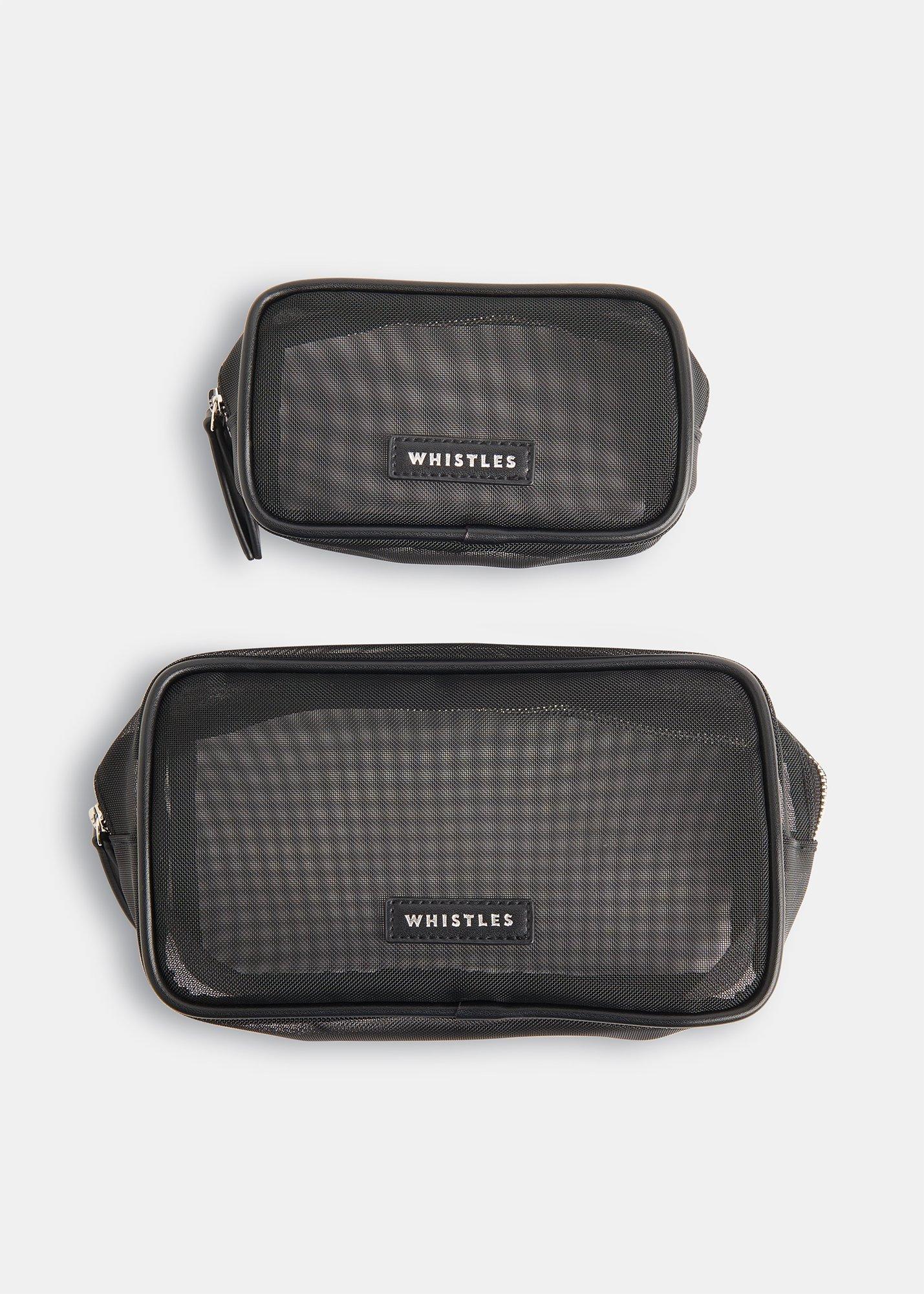 Black Mesh Wash Bag Set