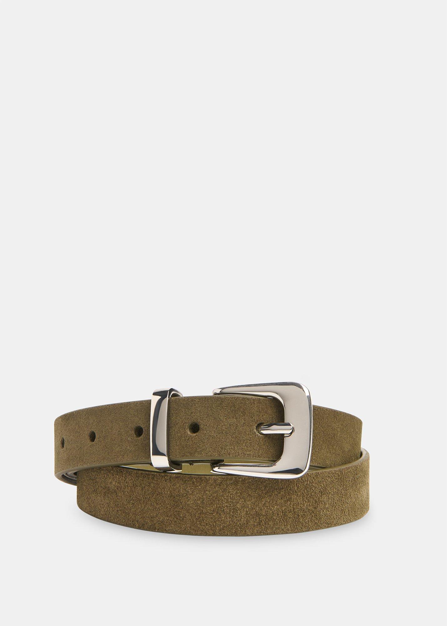 Olive Suede Metal Keeper Belt
