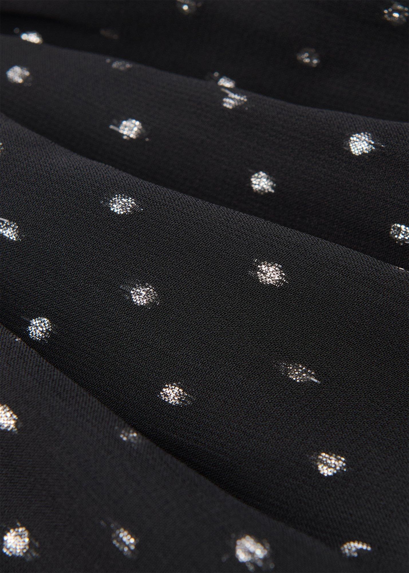 Metallic Dobby Frill Blouse