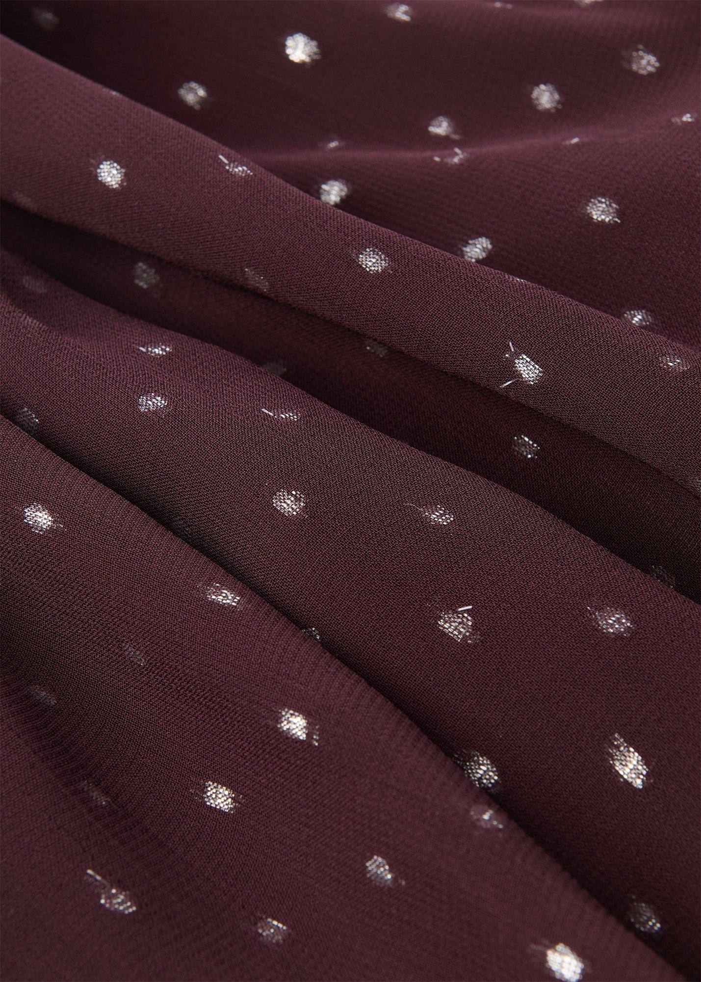 Metallic Dobby Frill Blouse