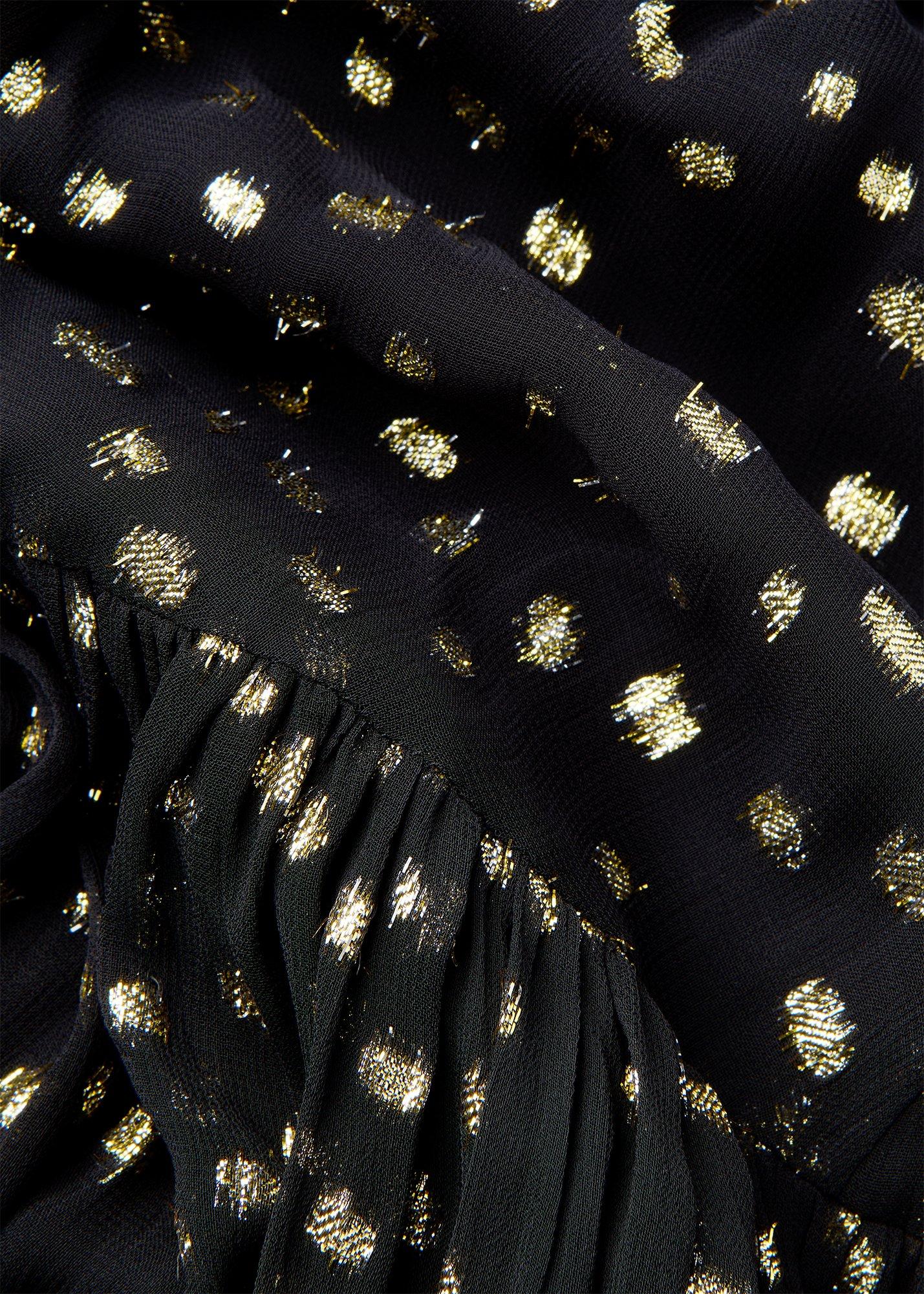 Metallic Dobby Ruffle Dress