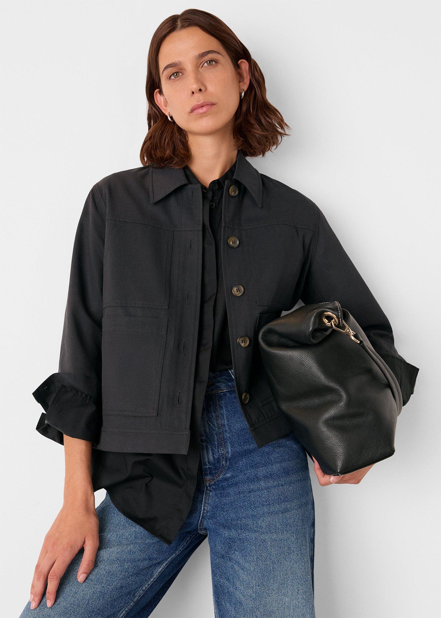 Washed Black Mia Pocket Detail Jacket