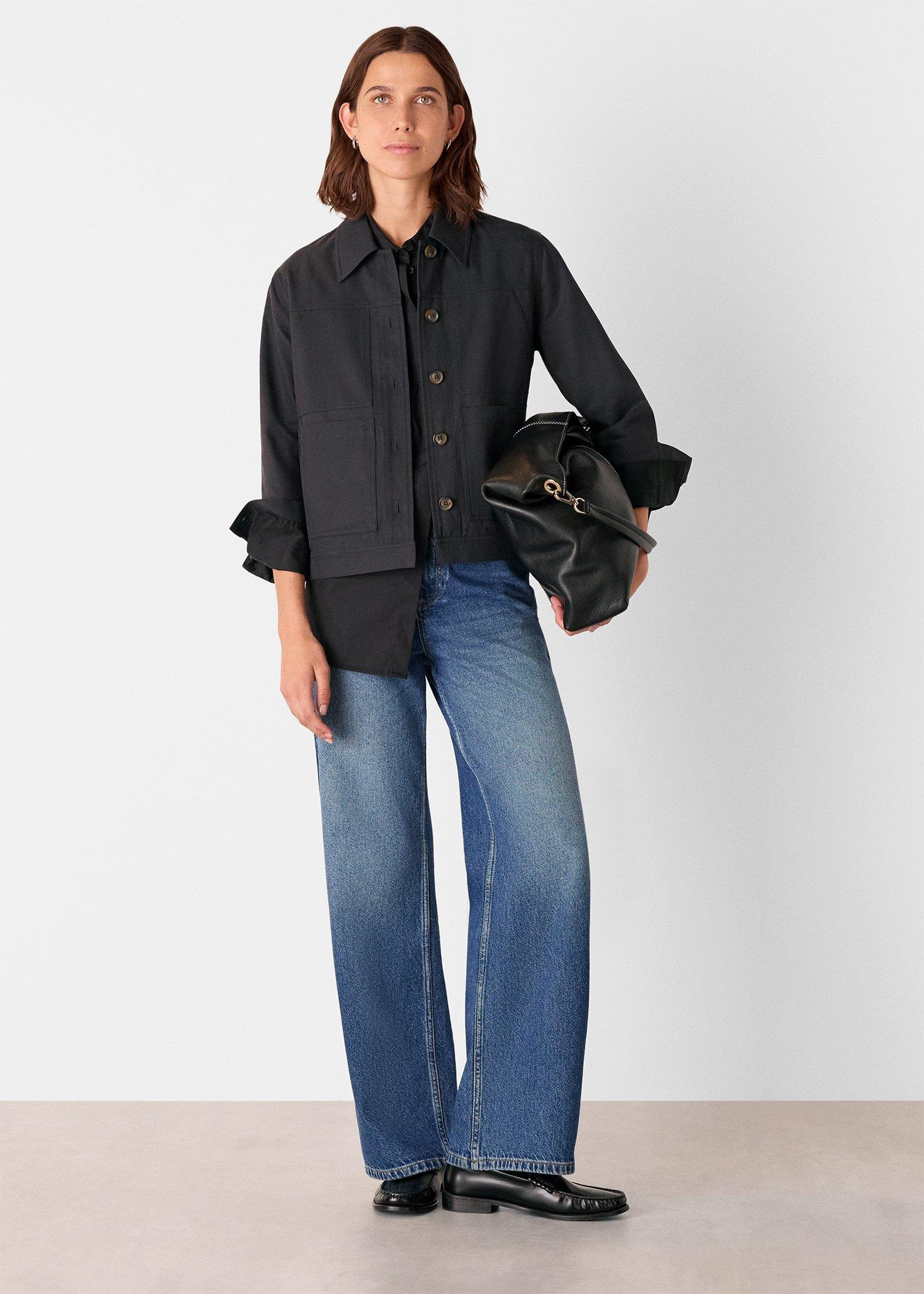 Washed Black Mia Pocket Detail Jacket