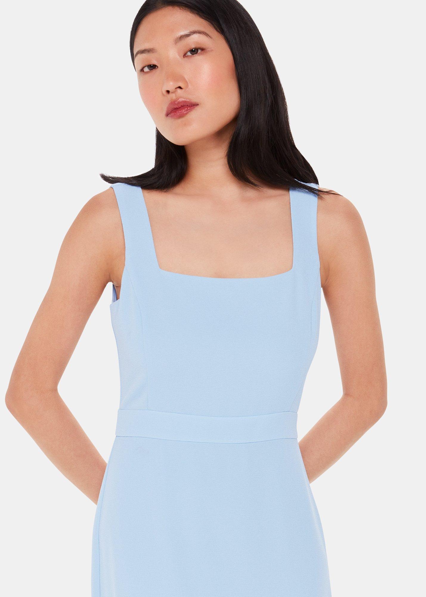 Pale Blue Mila Square Neck Maxi Dress