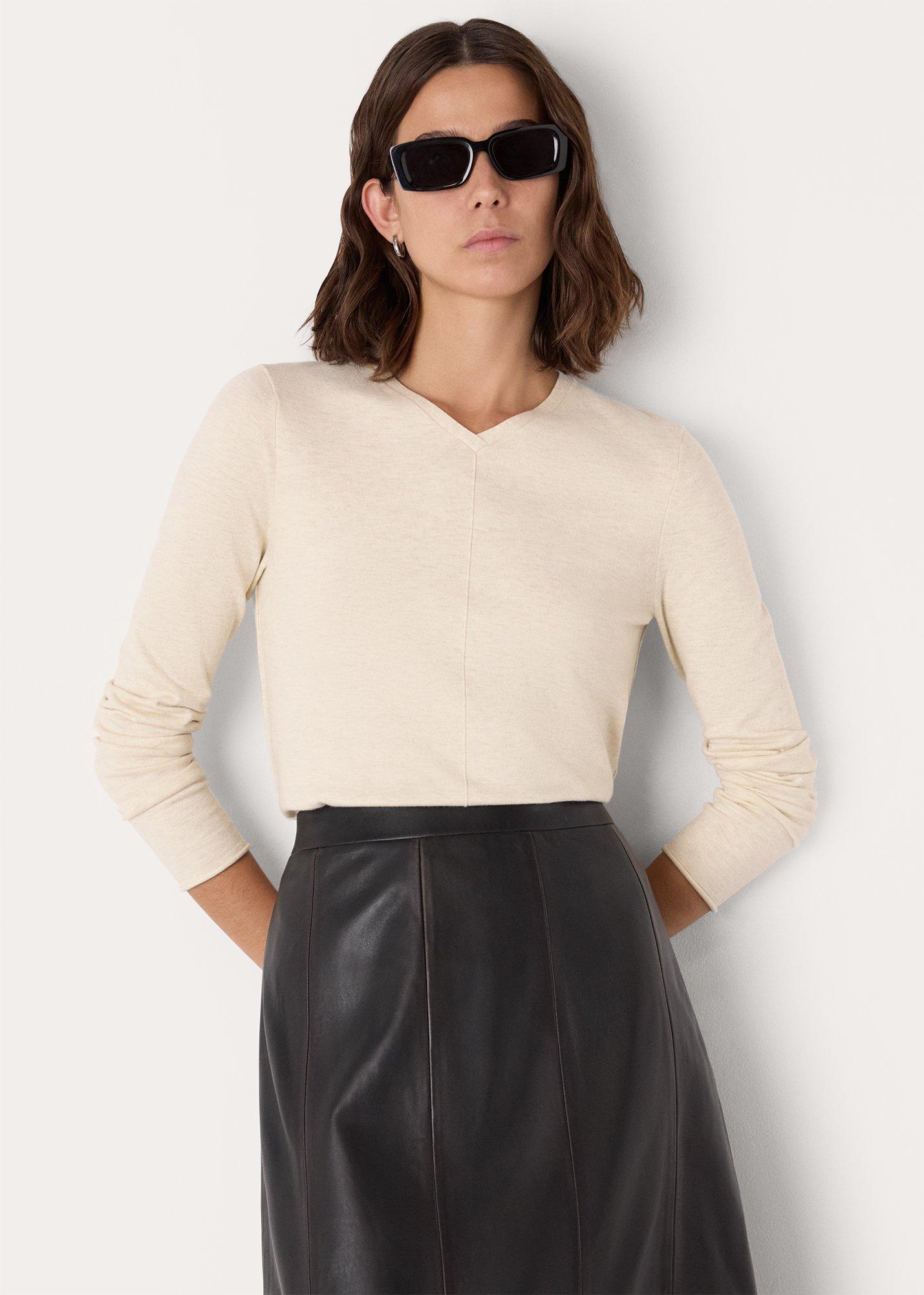 Oatmeal Mila V Neck Knit