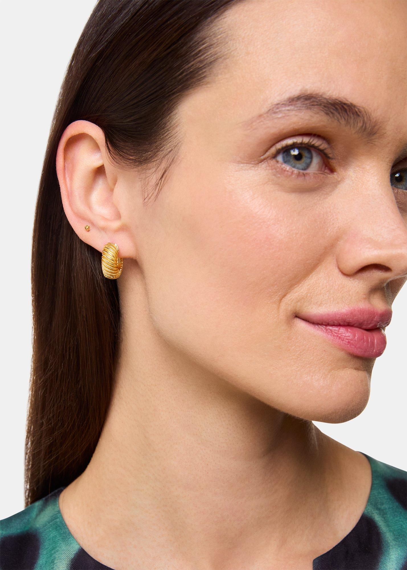 Mini Textured Hoop Earring